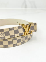 Louis Vuitton Damier Azur Initials 20mm Belt with GHW