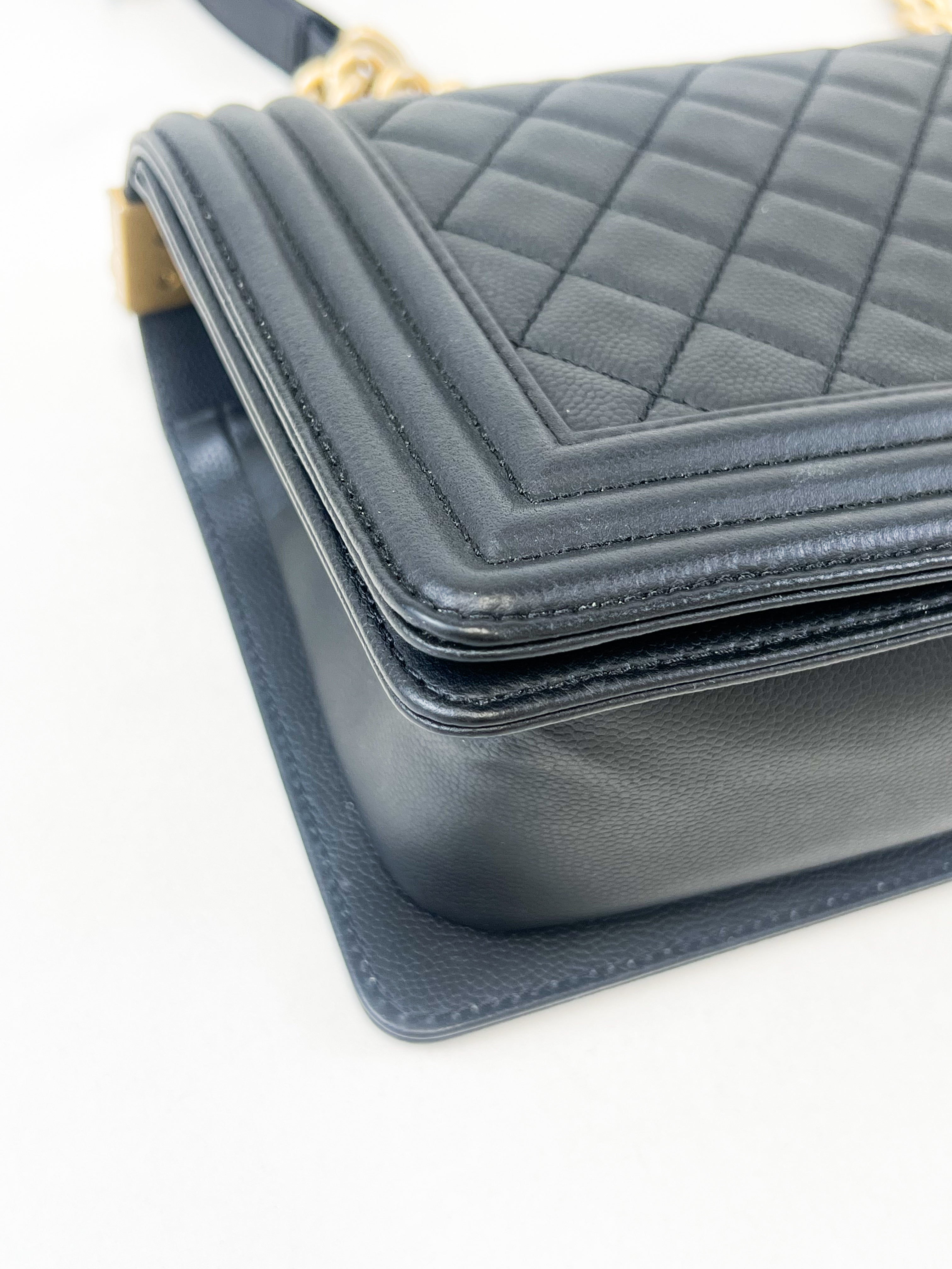 Chanel Black Old Medium Caviar Boy Bag GHW
