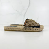Gucci Women's GG Matelasse Canvas Espadrille Sandal Size 36.5