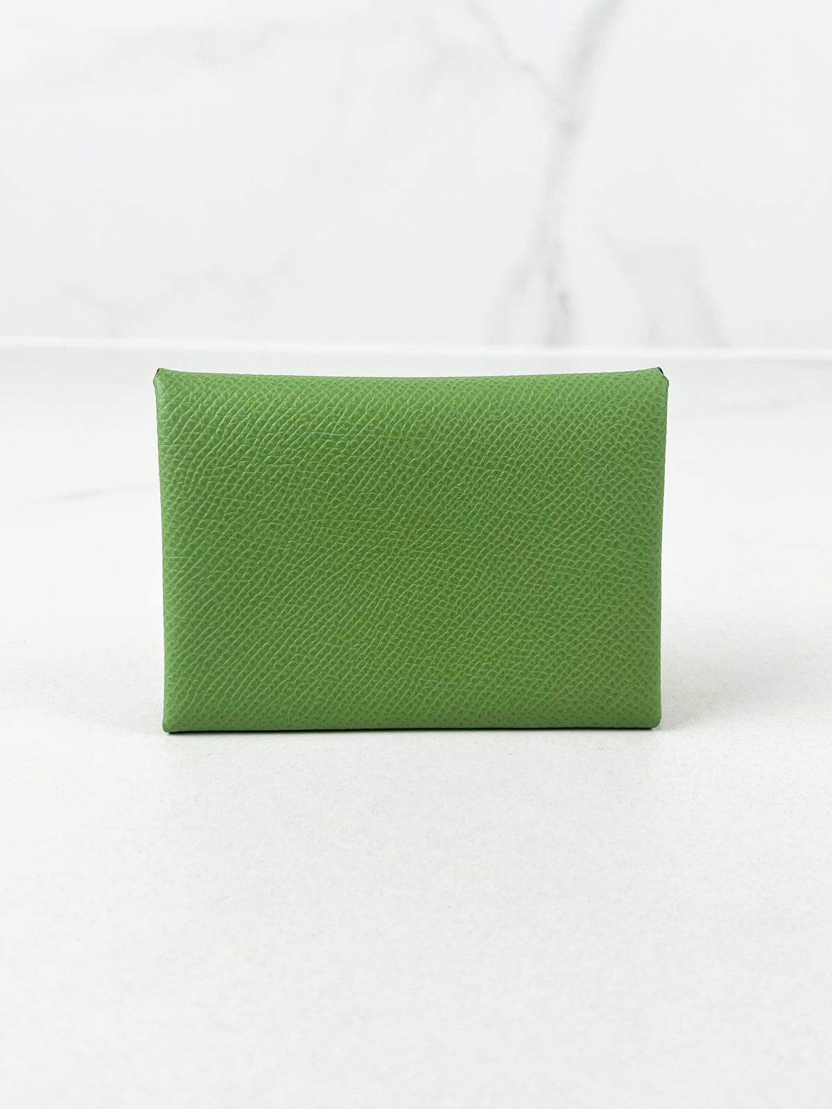 Hermes Calvi Duo Vert Daw Epsom Leather Card Case