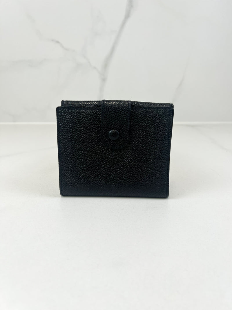 Chanel Black Decacoco Double Hook Bifold Wallet