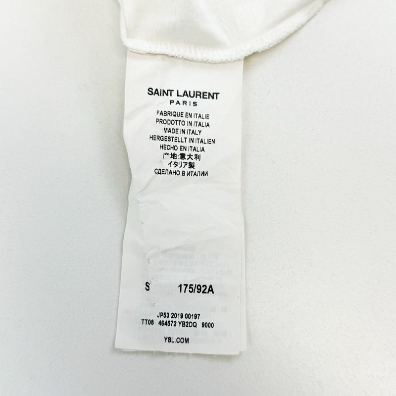 Saint Laurent White Logo Print T Shirt Size S Shopluxe Consignment