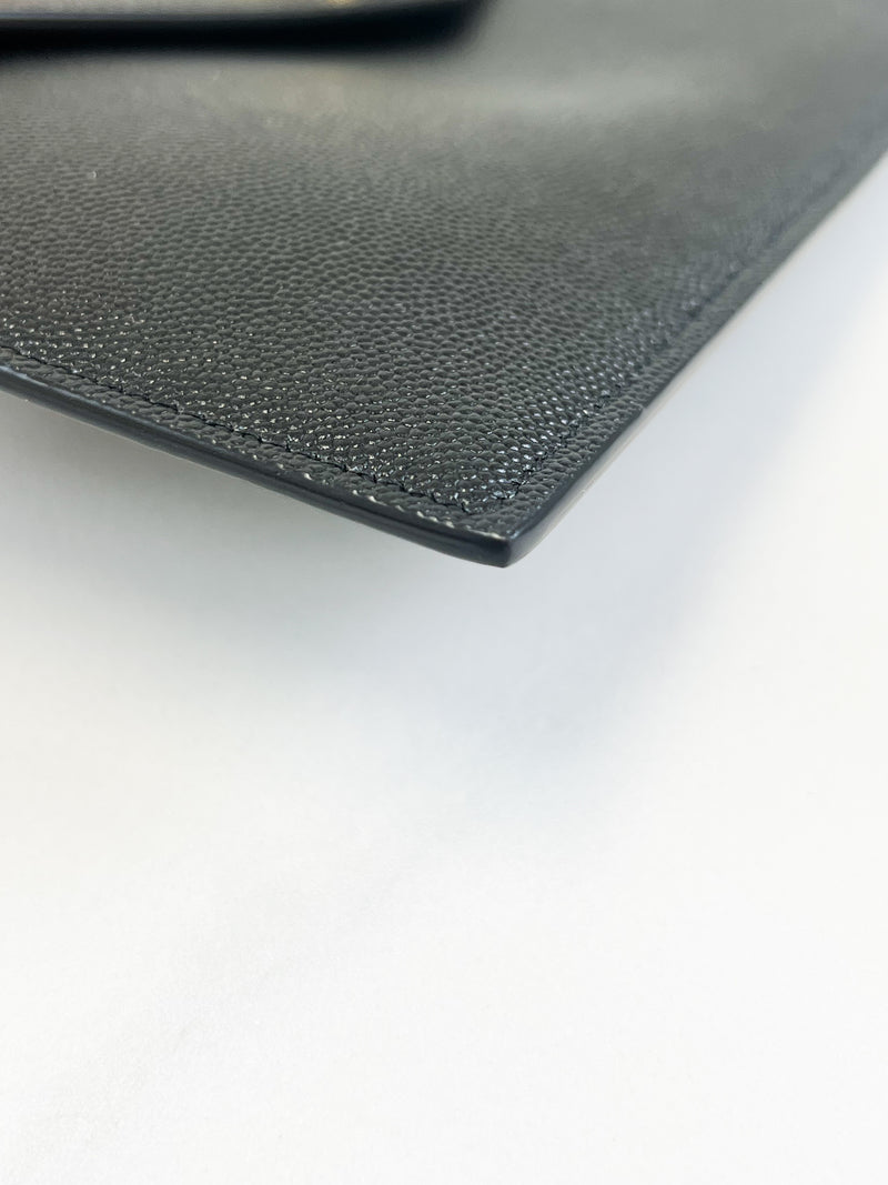 Saint Laurent Black Uptown Envelope Clutch