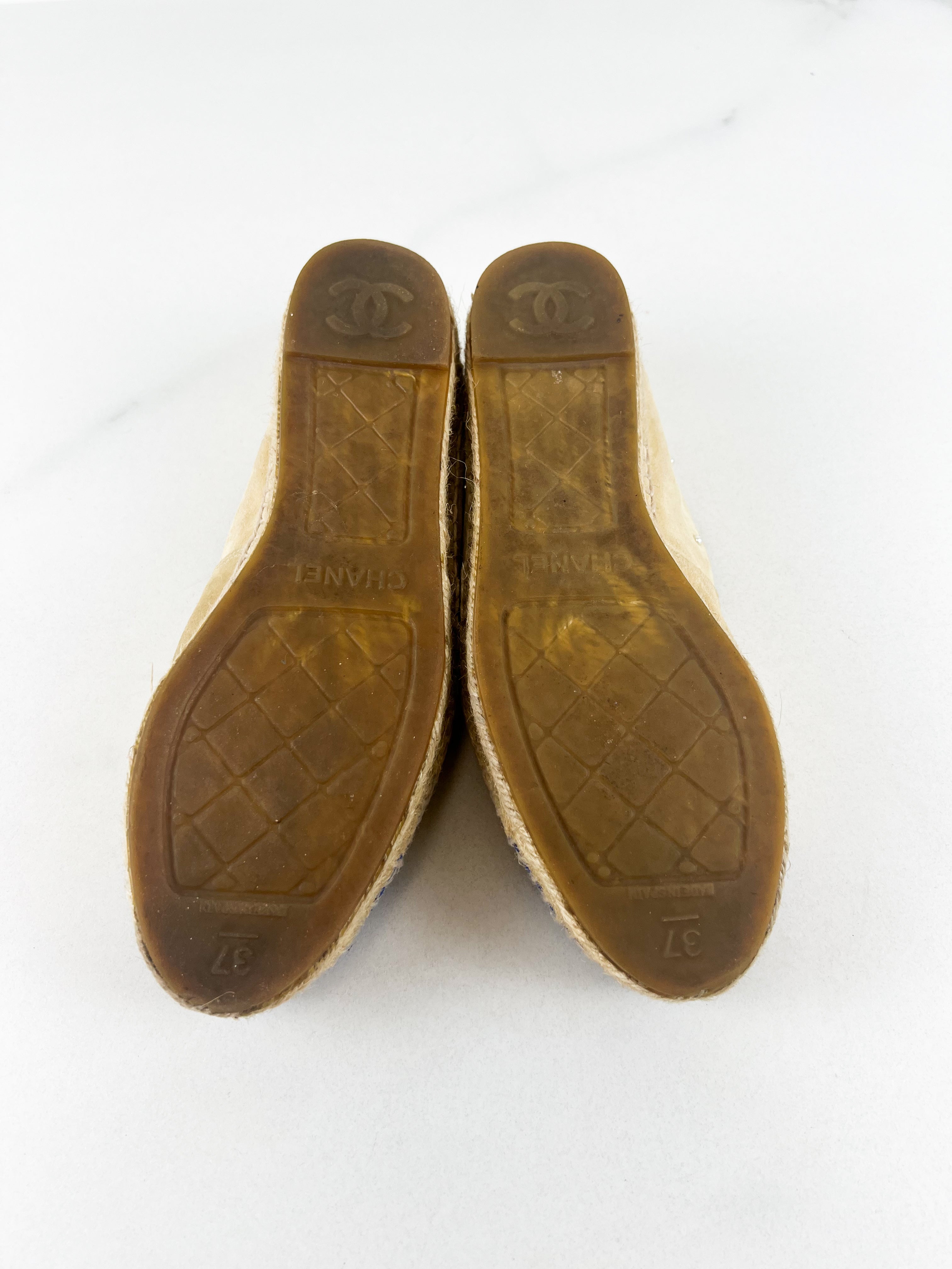 Chanel CC Velvet Espadrille Size 37