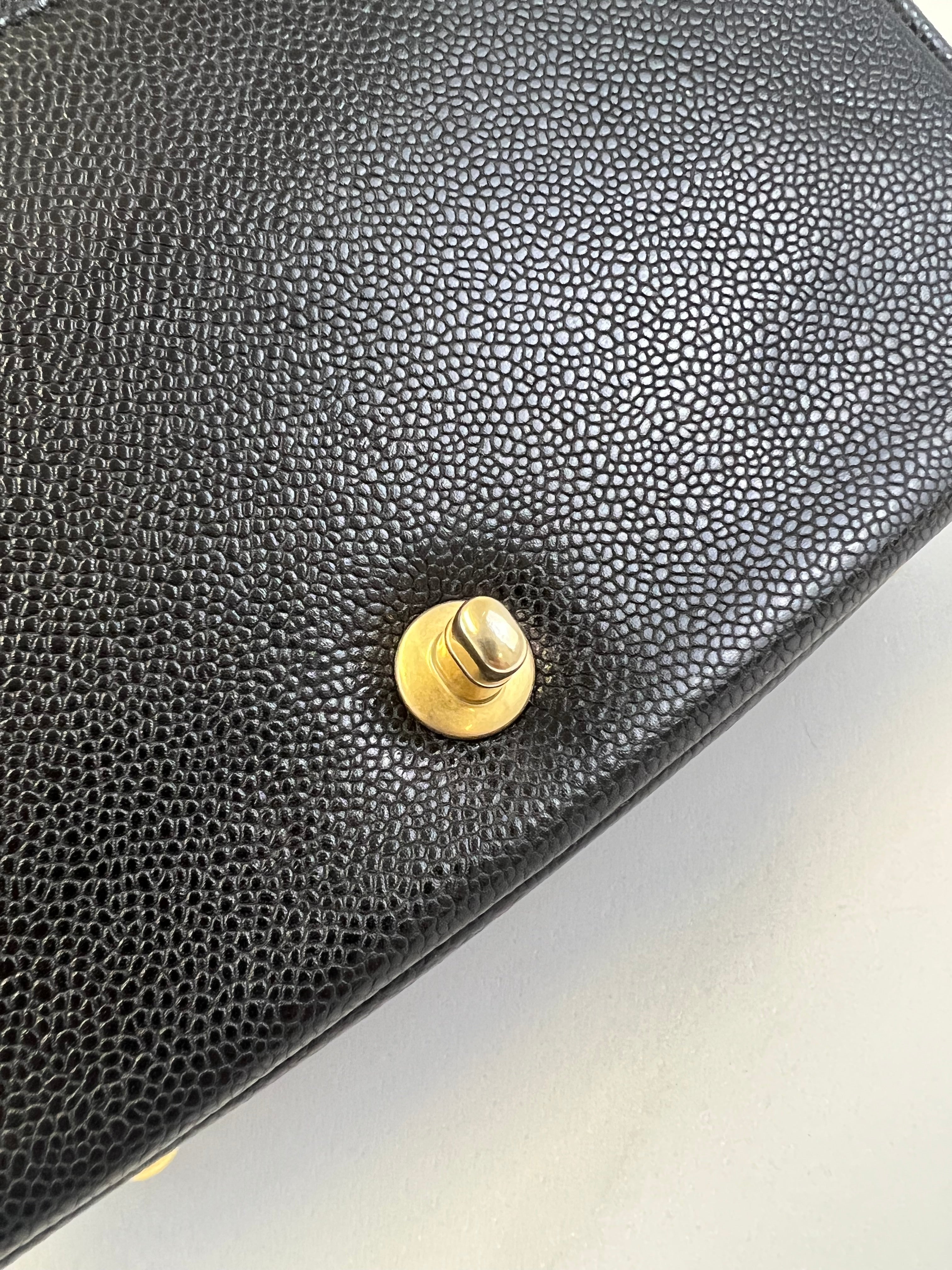 Chanel Caviar Top Handle Flap Shoulder Bag