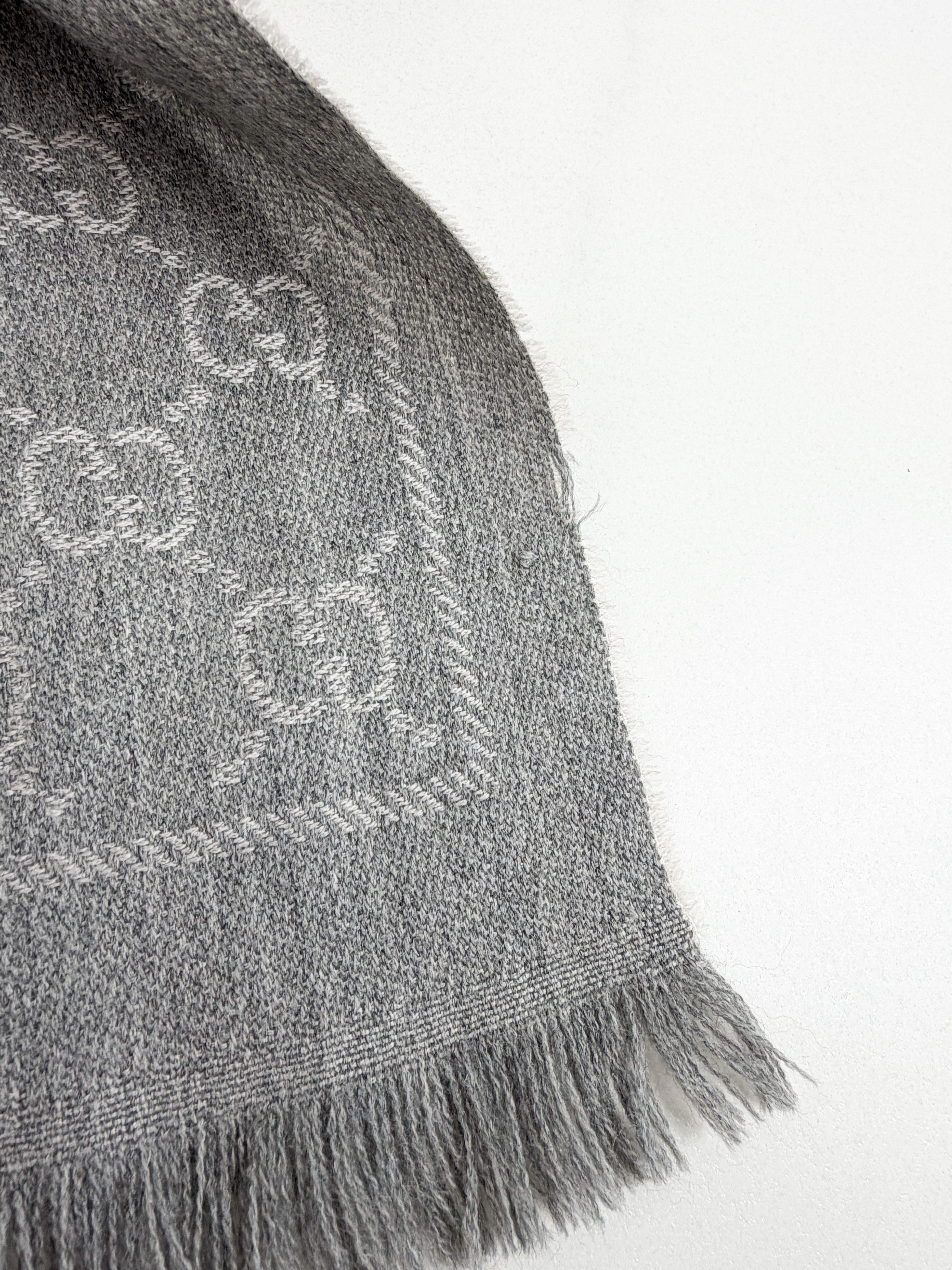 Gucci Jacquard Pattern Wool Scarf
