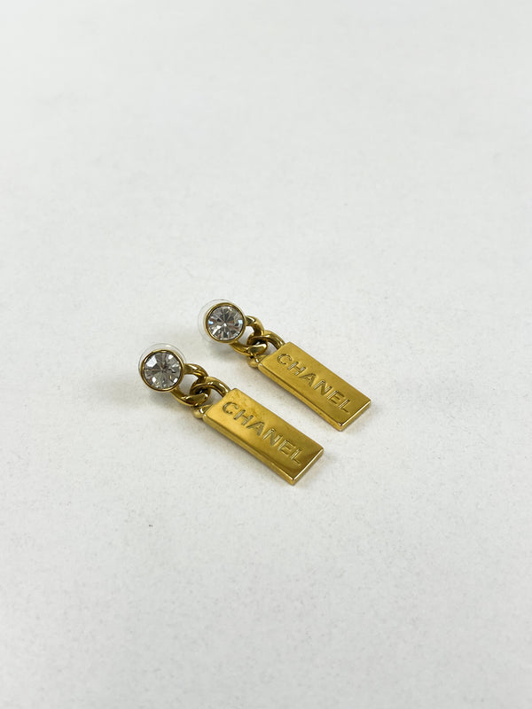 Chanel CC Drop Down Earrings
