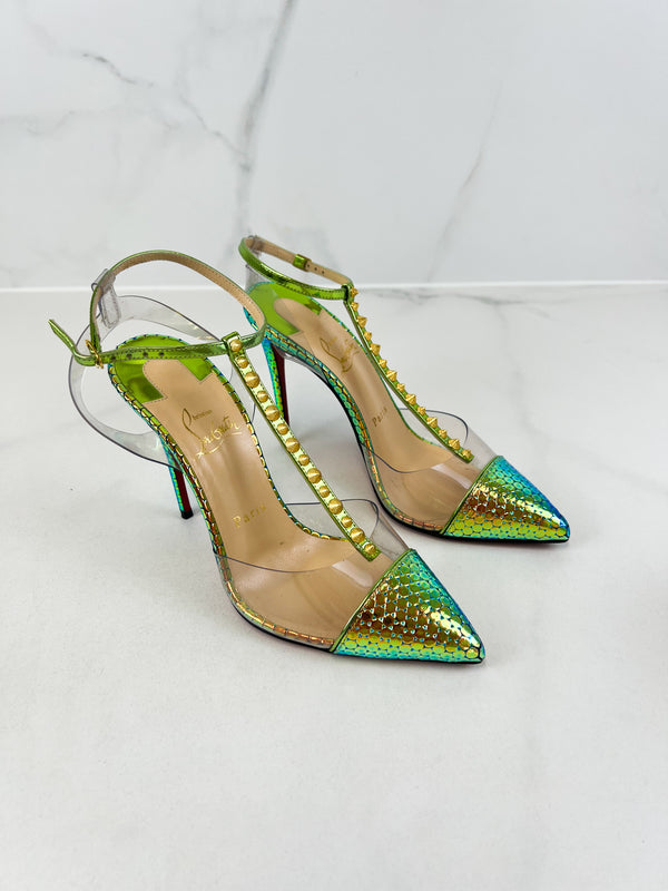 Christian Louboutin Multicolour Nosy Spikes 100 Pumps Size 37.5