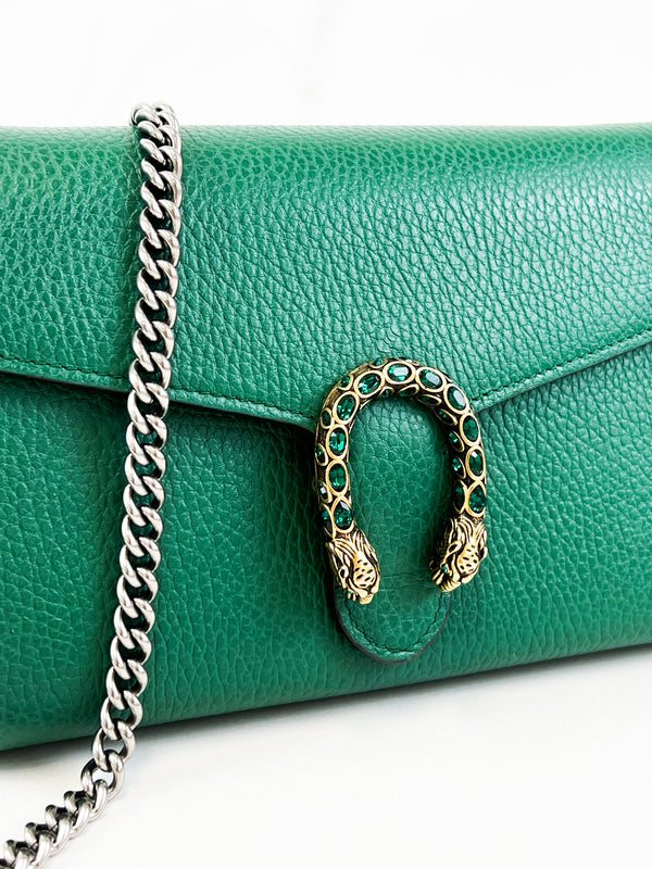 Gucci Green Dionysus Chain Wallet