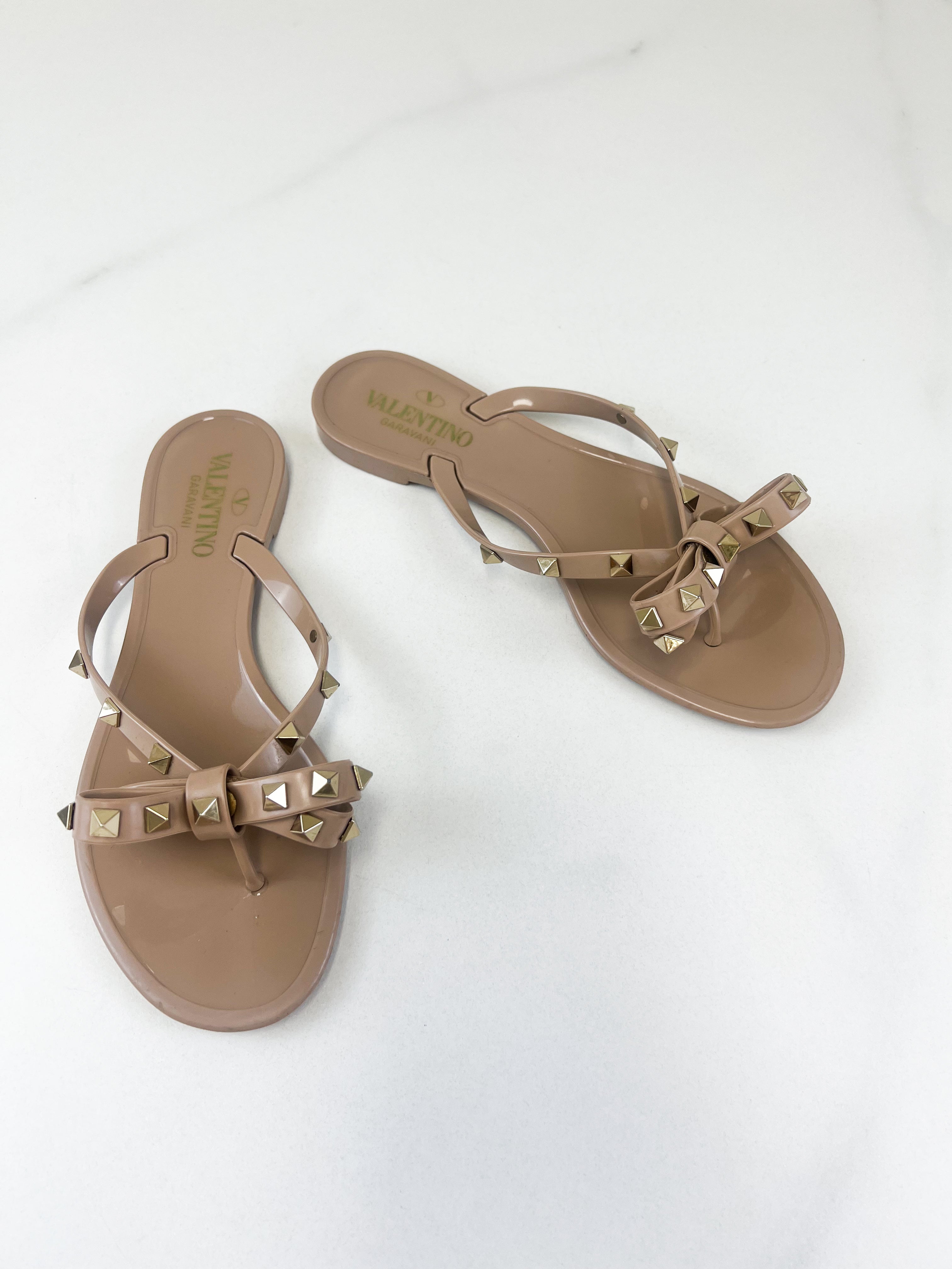 Valentino Jelly Rockstud Thong Size 37