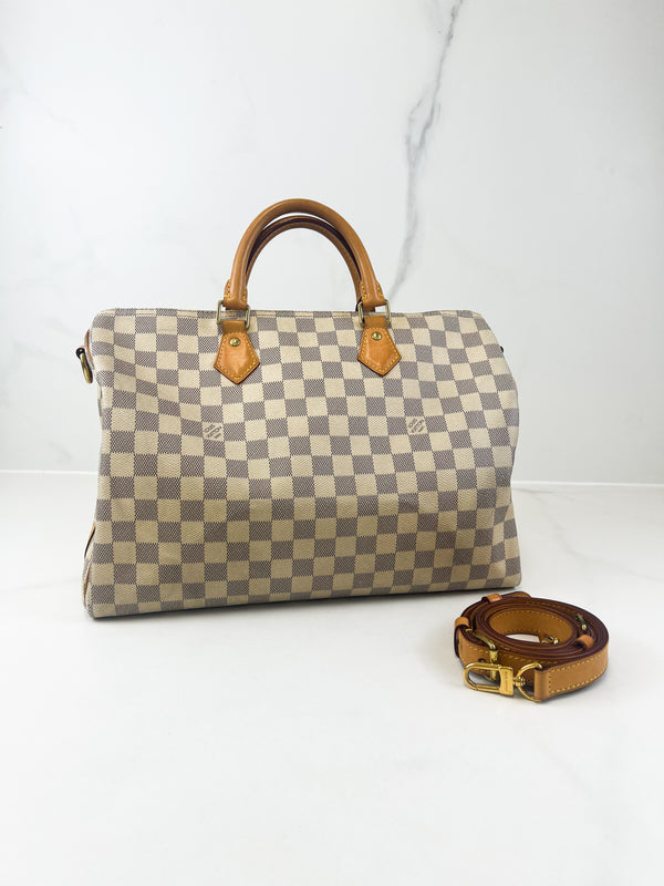 Louis Vuitton Speedy 35 Bandoulière Damier Azur Canvas