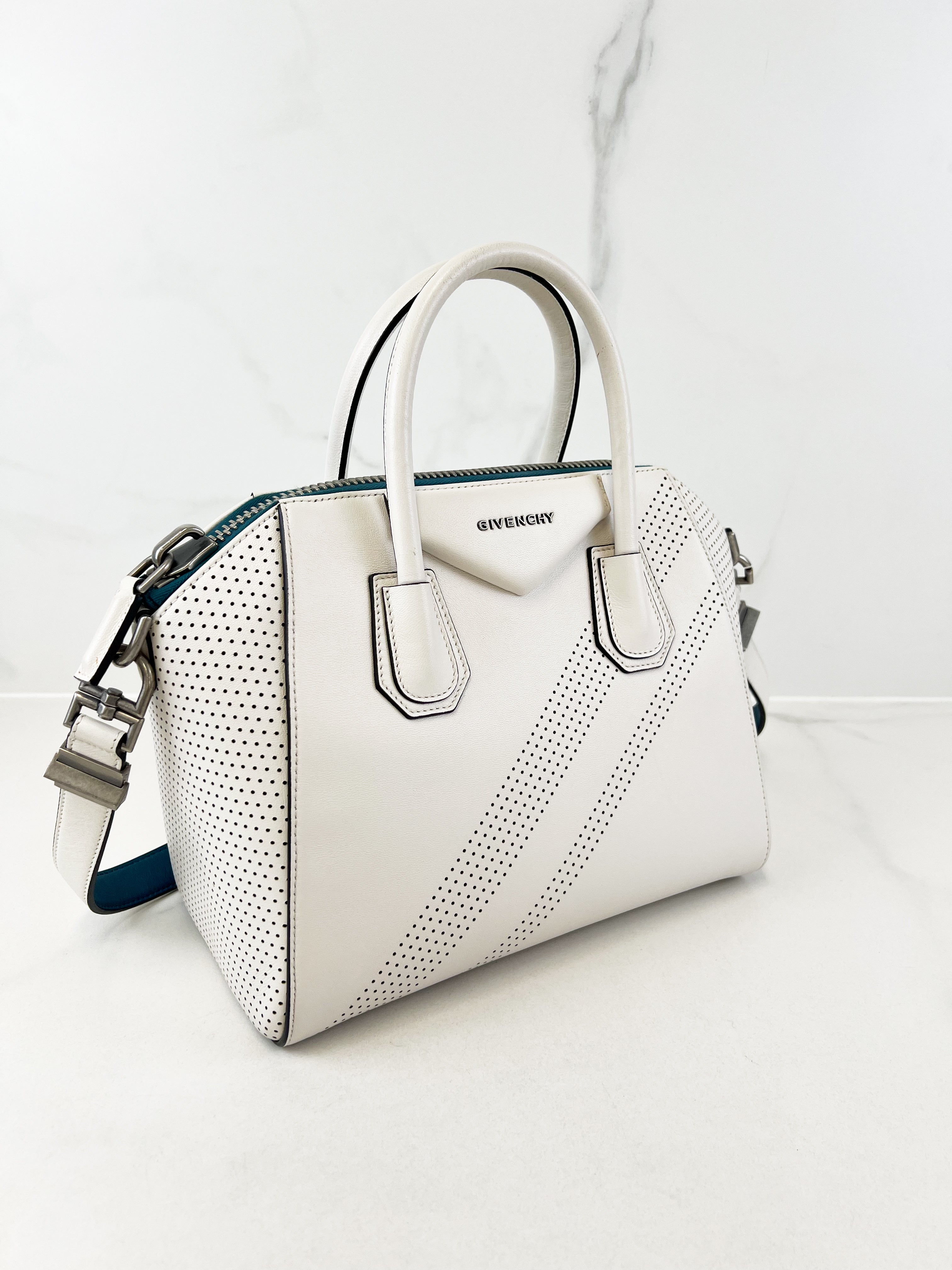 Givenchy Antigona Leather Small White Shoulder Bag