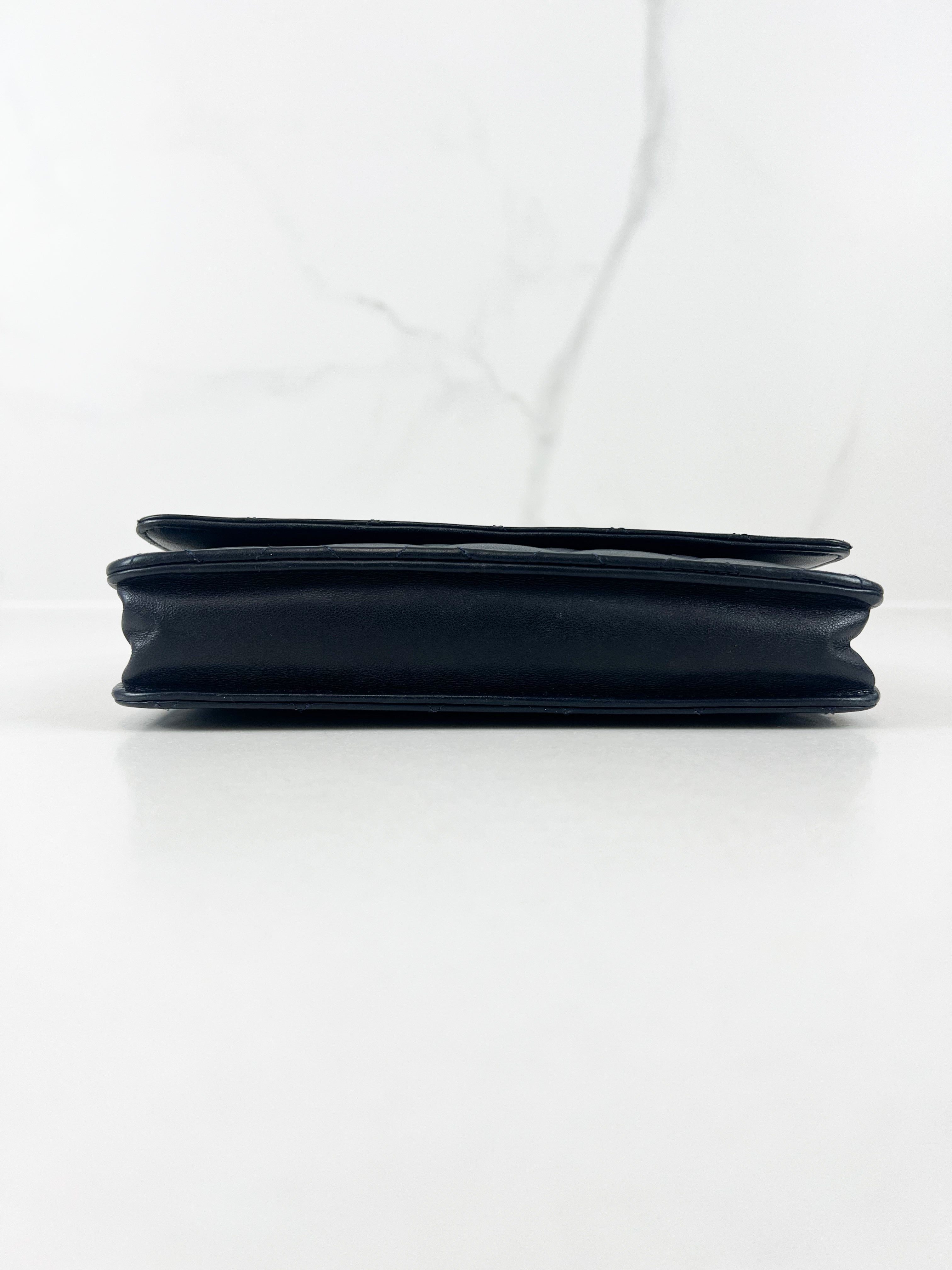 Chanel Navy Lambskin CC WOC with Light SHW