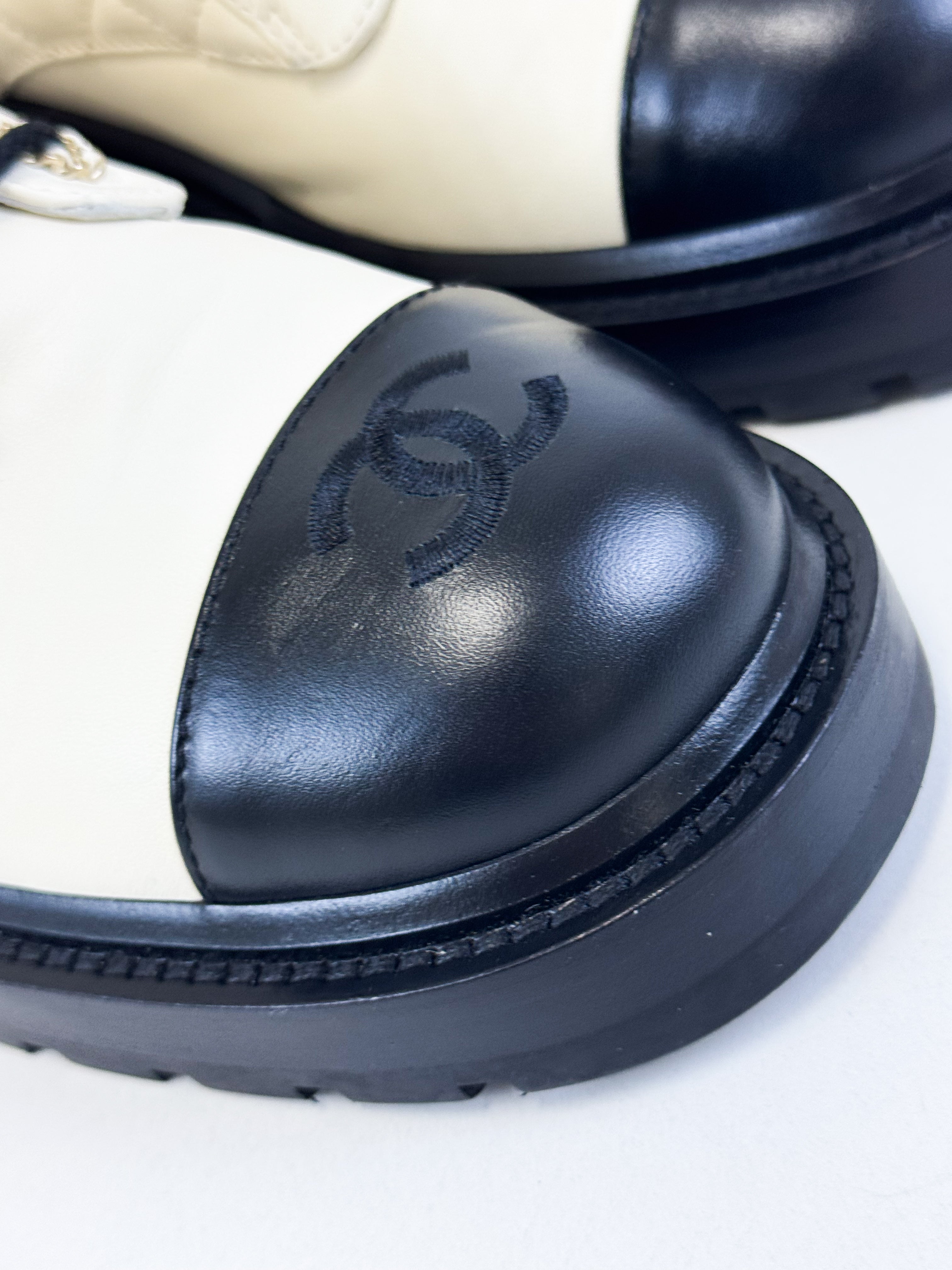 Chanel Quilted Combat Boot Size 38C