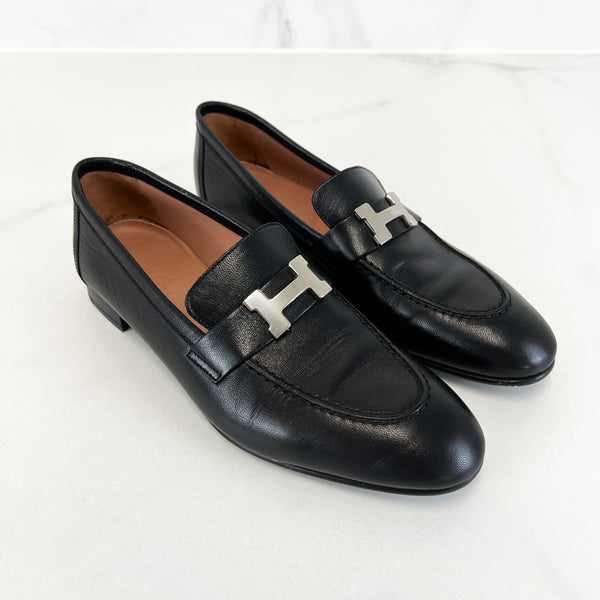 Hermes Paris Black Loafer Size 39