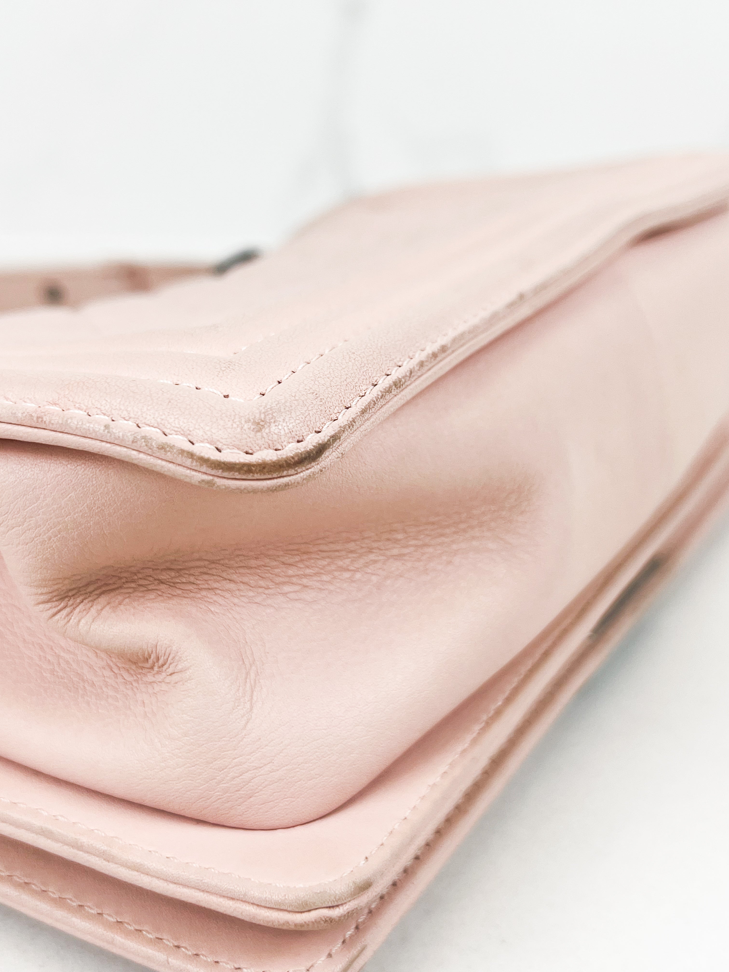 Chanel Old Medium Boy Bag in Pink Quilted Calfskin with Ruthenium Hardware