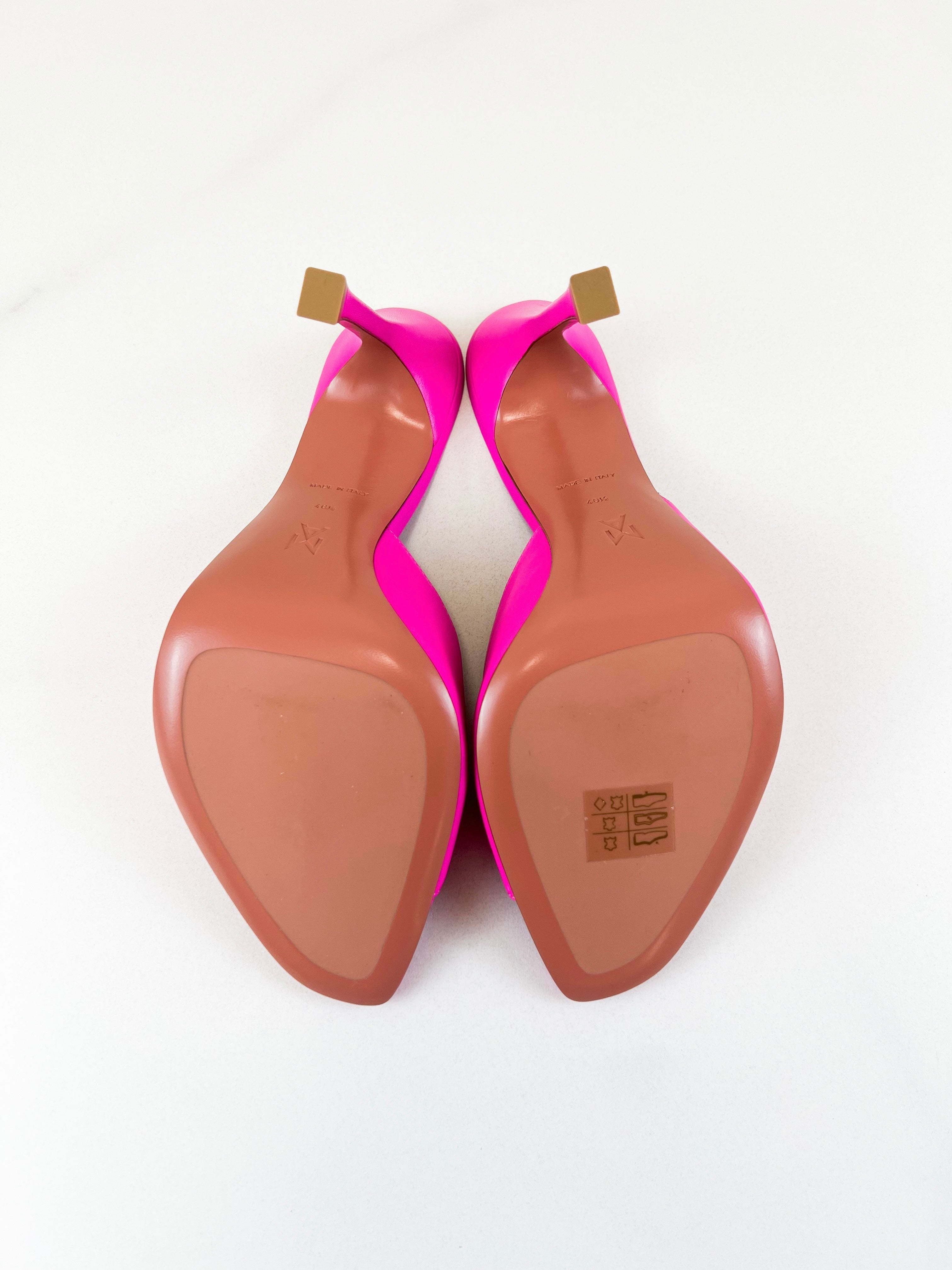 Amina Muaddi Alexa Leather Mule 105mm Size 40.5