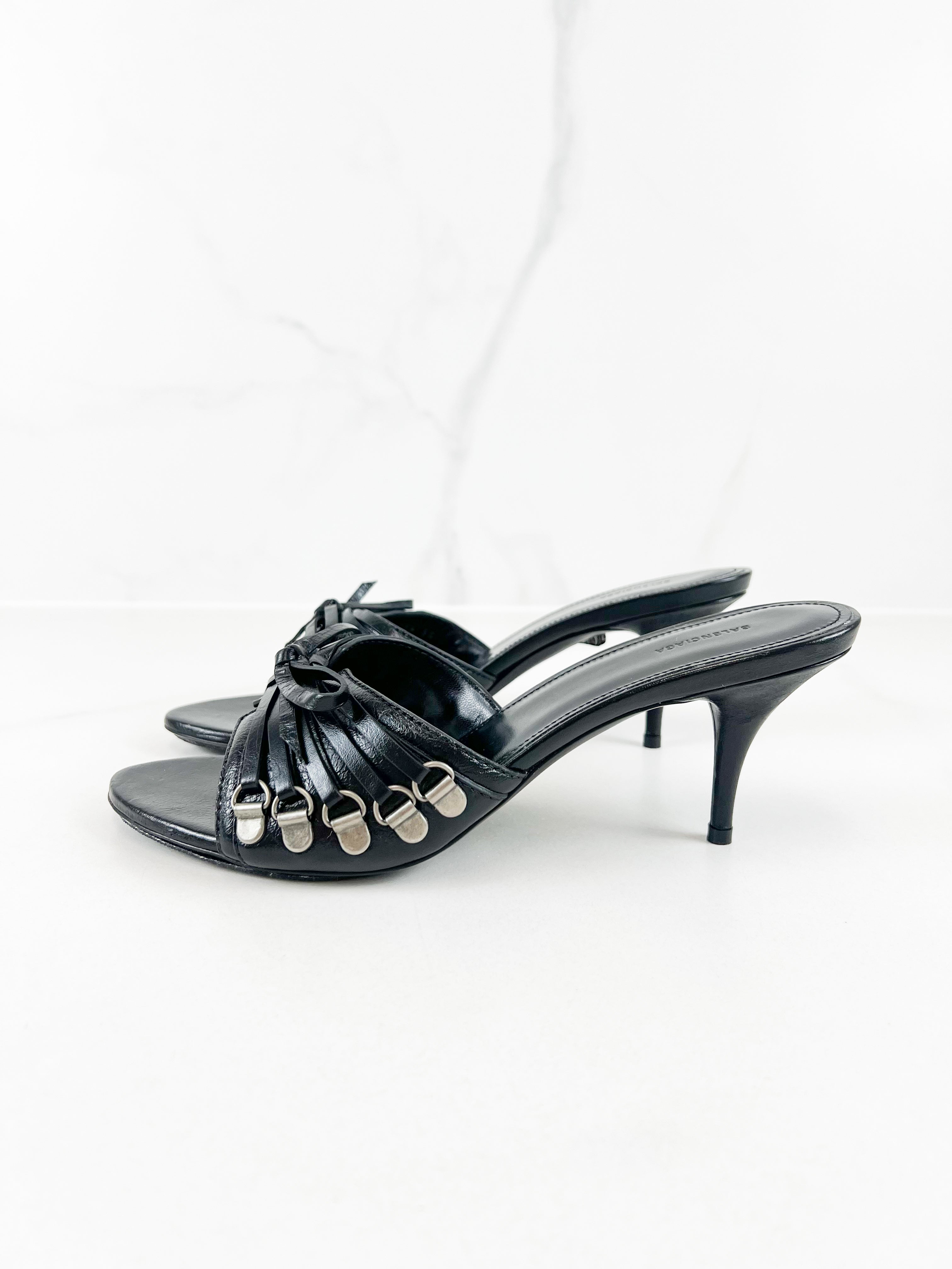 Balenciaga Cagole Leather Stiletto Size 38