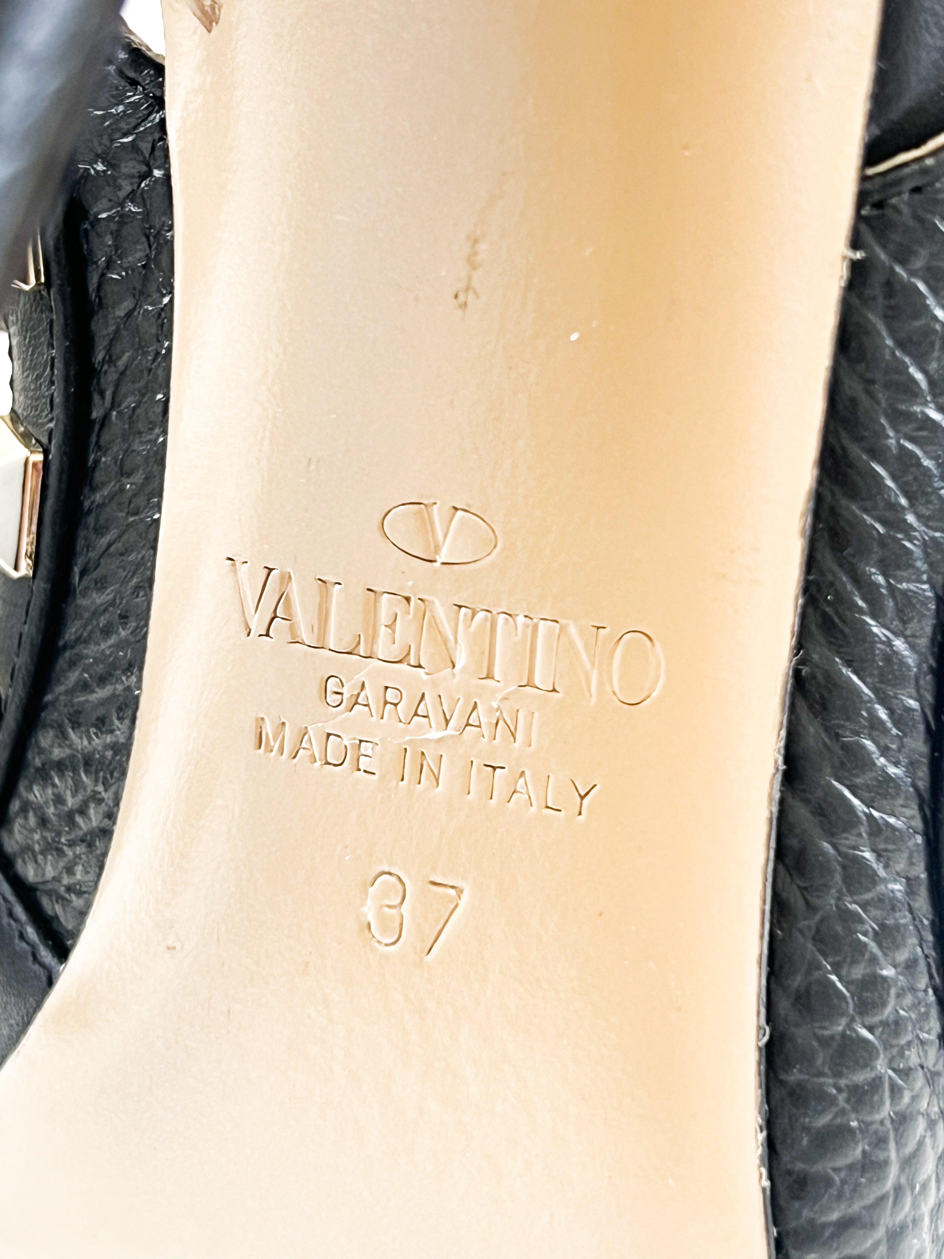 Valentino Black Caged Rockstud Pumps Size 37