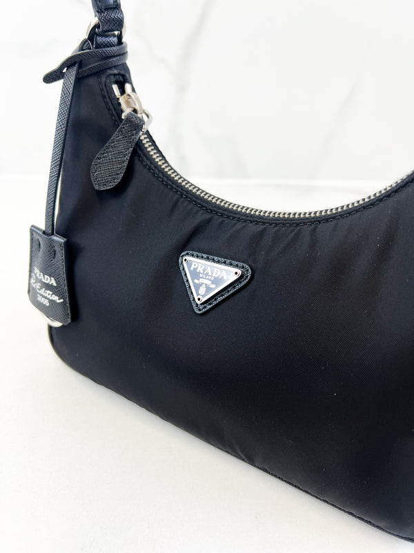 Prada Black Nylon Re-Edition 2005 Shoulder Bag