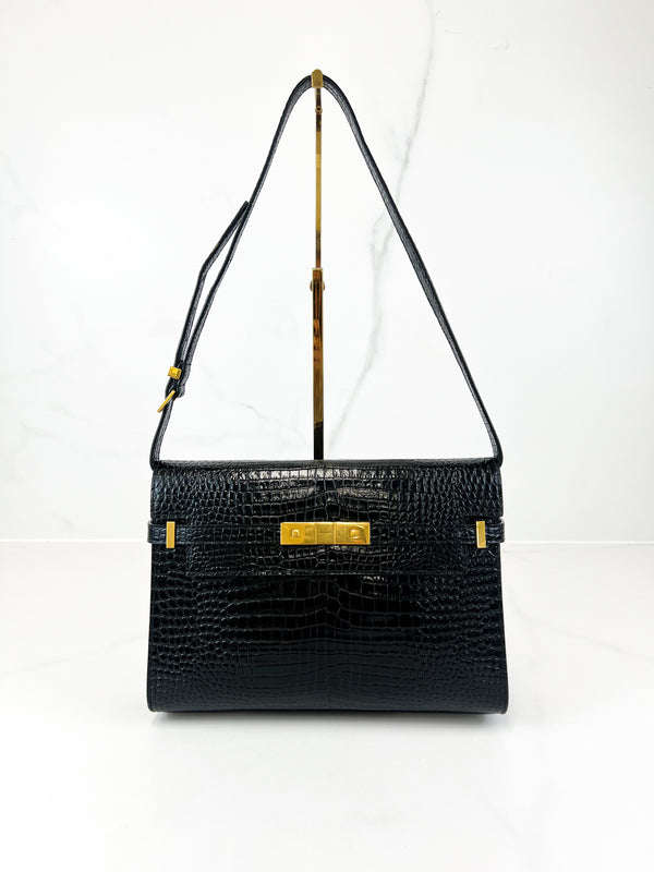 Saint Laurent Manhattan Medium Croc Bag