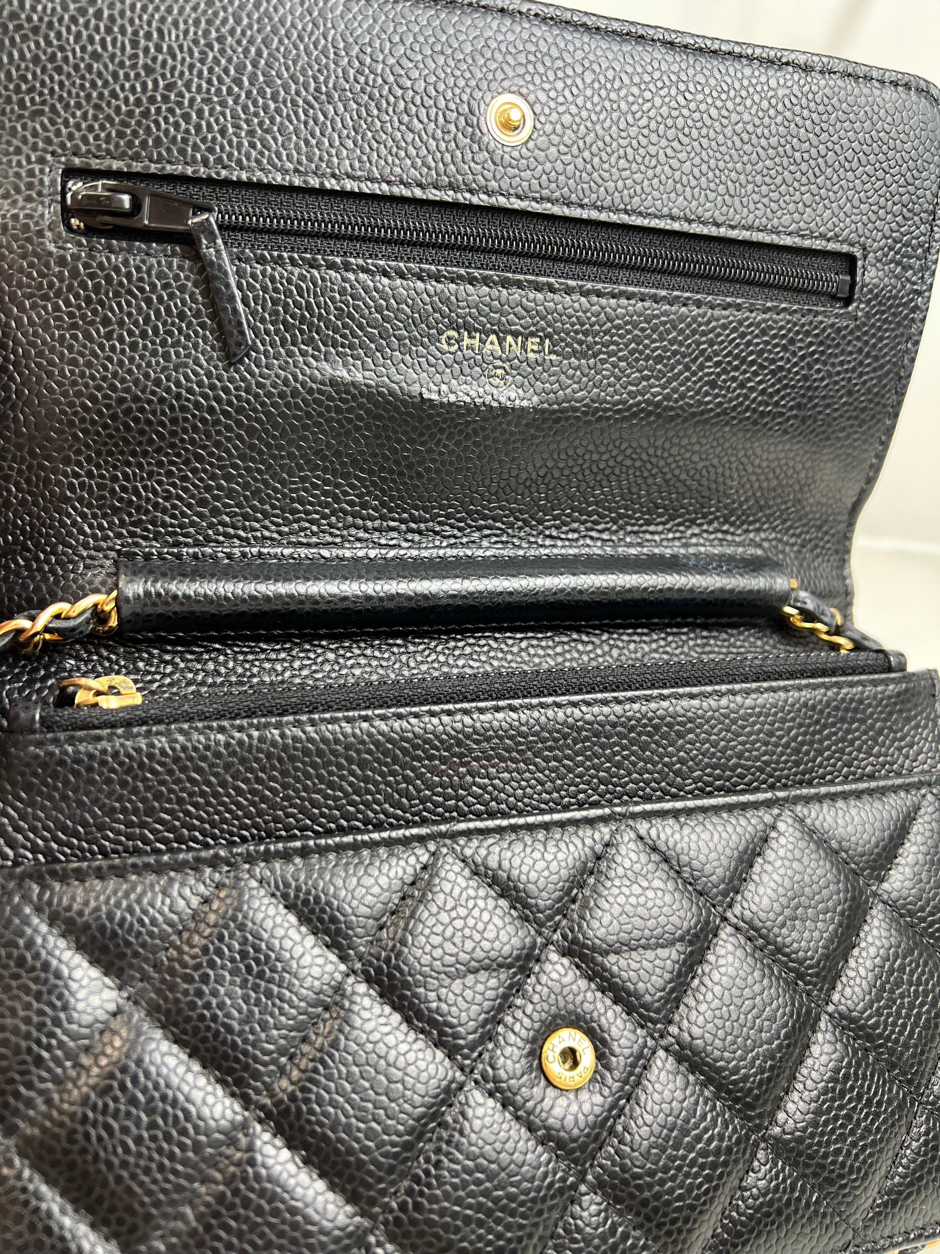 Chanel Black Classic Caviar CC WOC with GHW