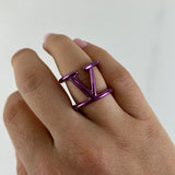 Valentino V-Logo Signature Purple Tone Ring