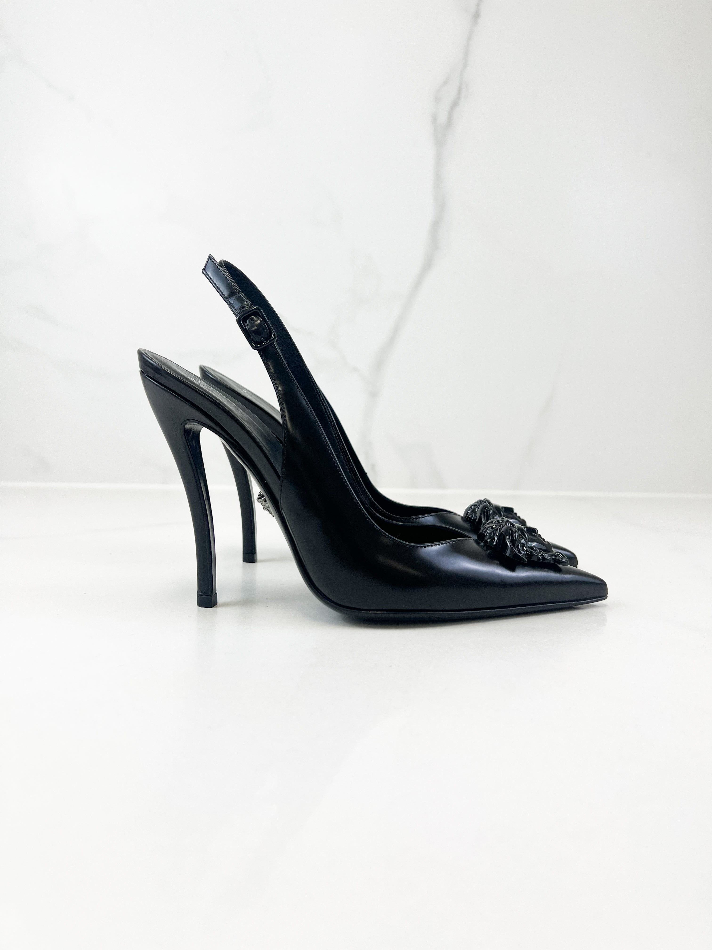 Versace Sling Back Medusa Heels Size 36