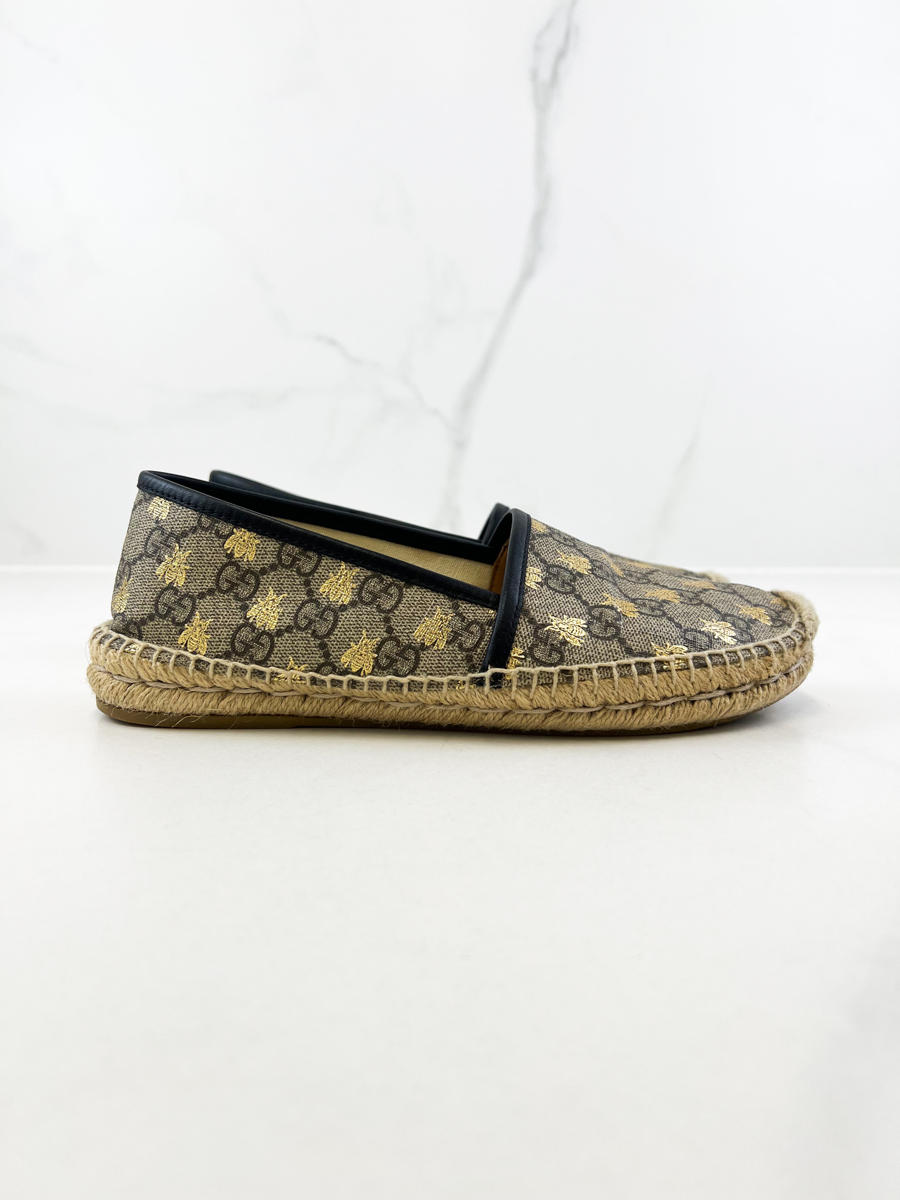 Gucci GG Supreme Canvas Espadrilles Size 38