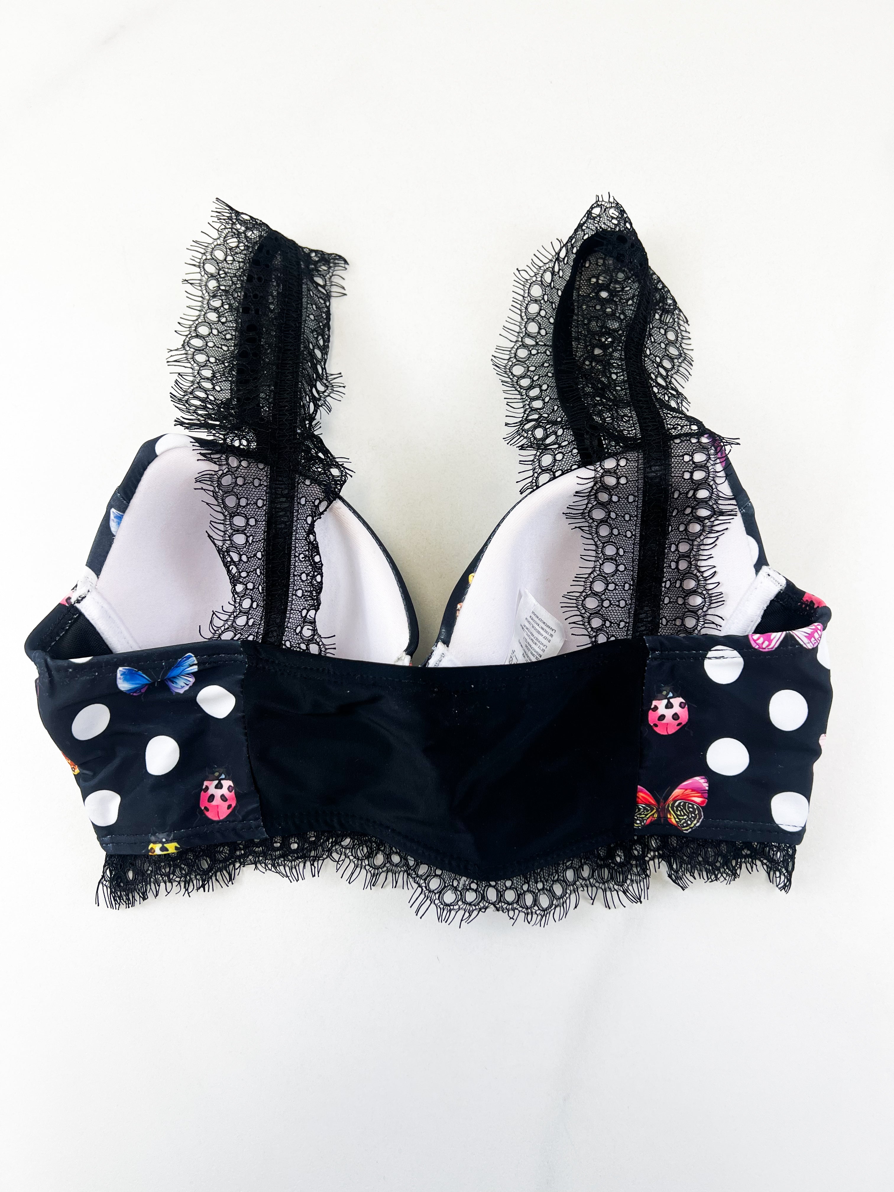 Versace Ladybug Multicolour Polkadot Print Bustier Crop Top & Legging Set