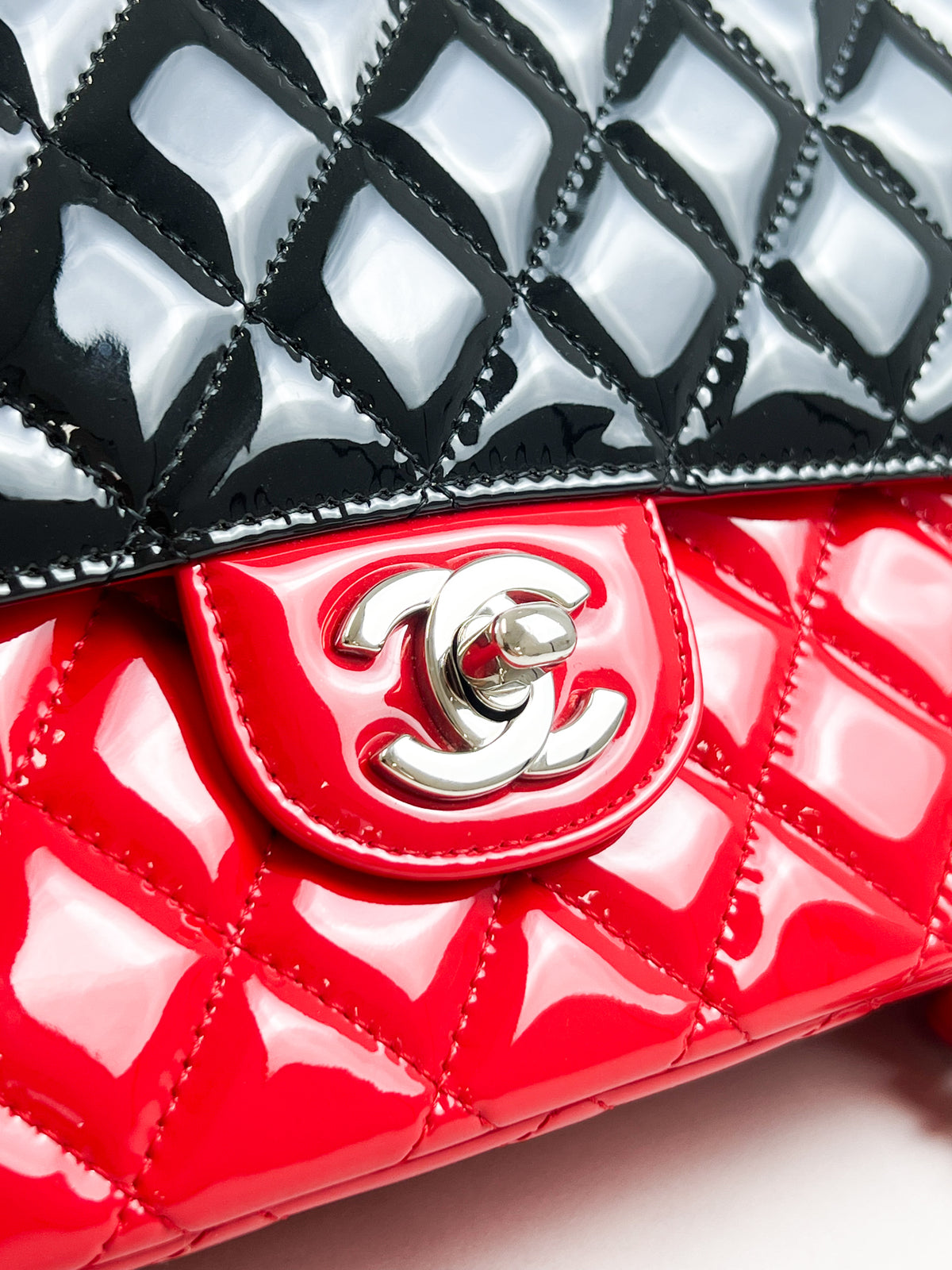 Chanel Small Classic Double Flap Patent Lambskin Shoulder Bag with SHW