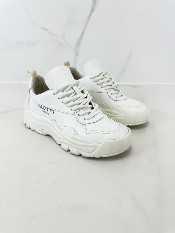 Valentino Garavani Gumboy White Leather Sneakers Size 36