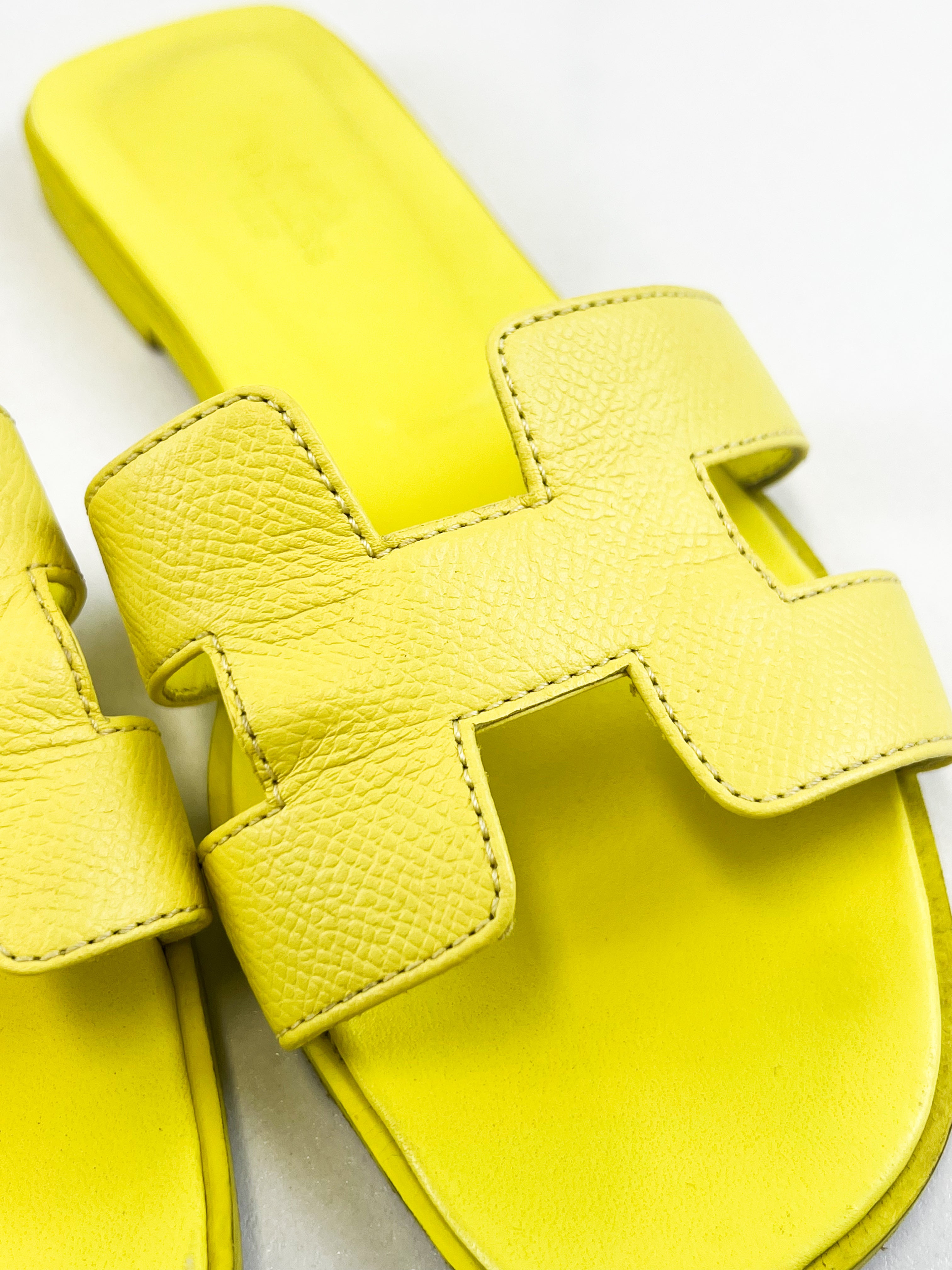 Hermes Oran Sandal in Yellow Size 36