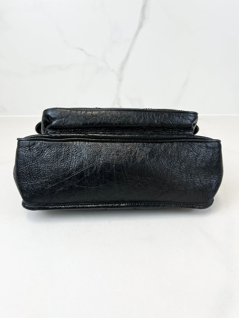 Saint Laurent Nikki Medium Chain Bag in Crinkled Leather