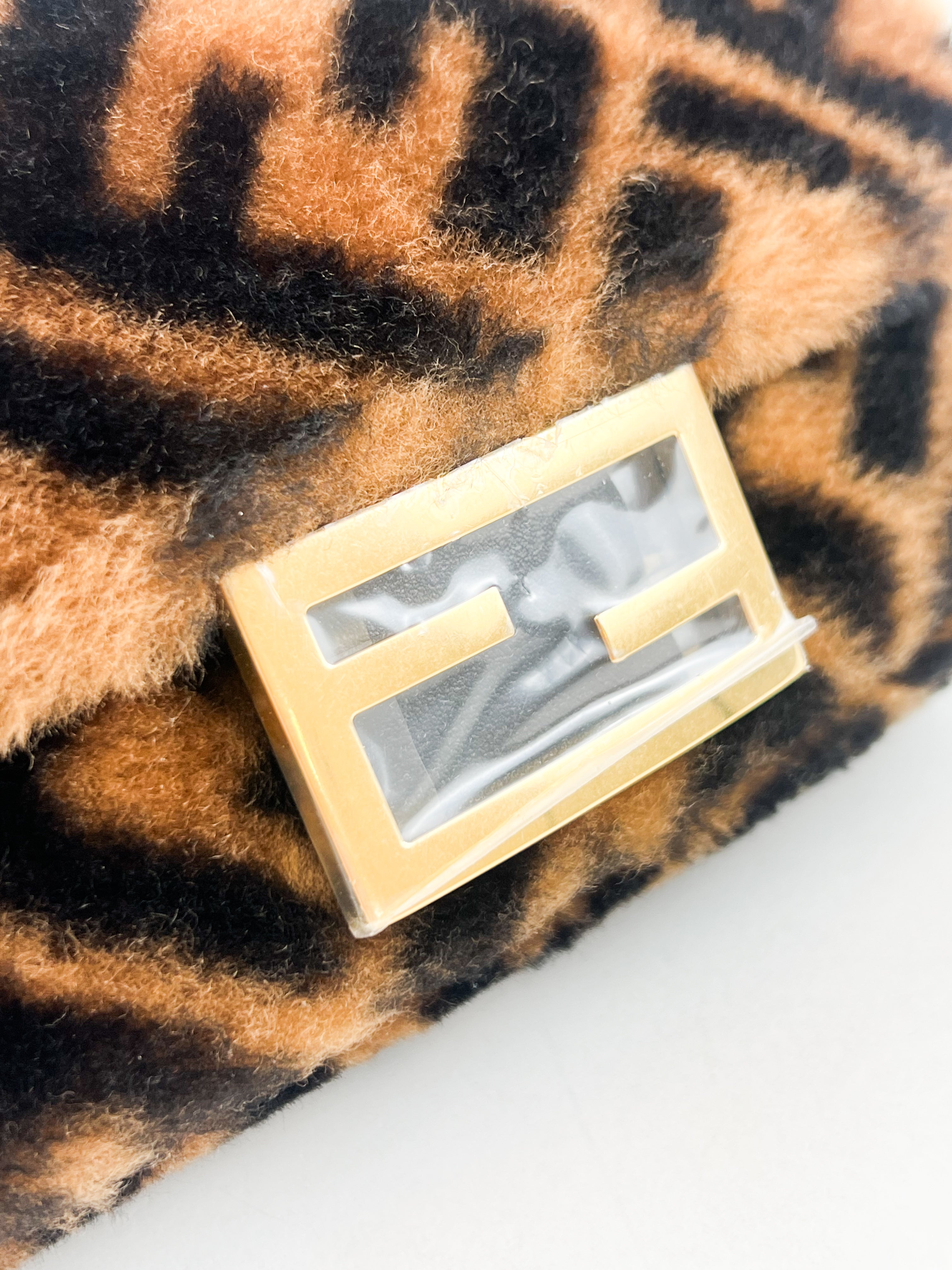 Fendi FF Baguette Shearling Mini Bag