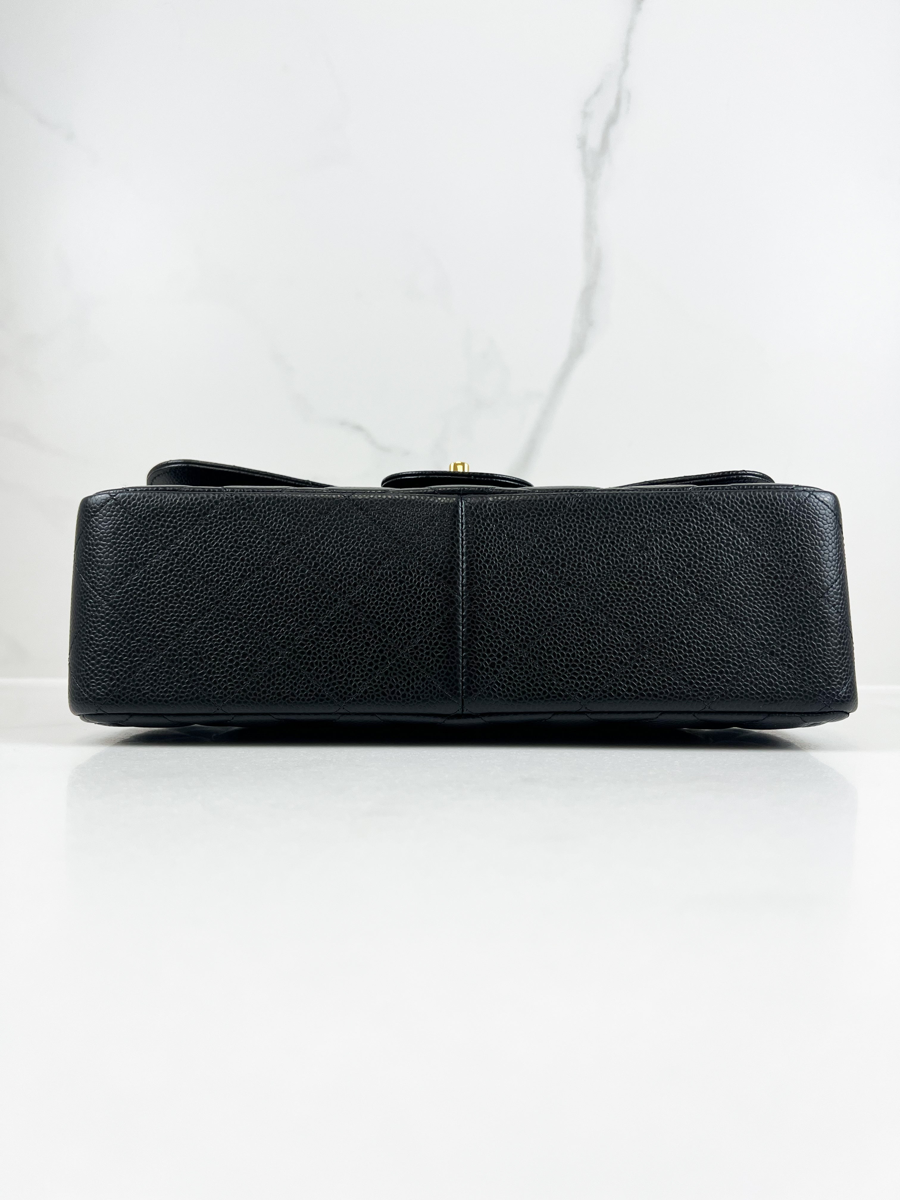 Chanel Jumbo Black Classic Double Flap Caviar Shoulder Bag