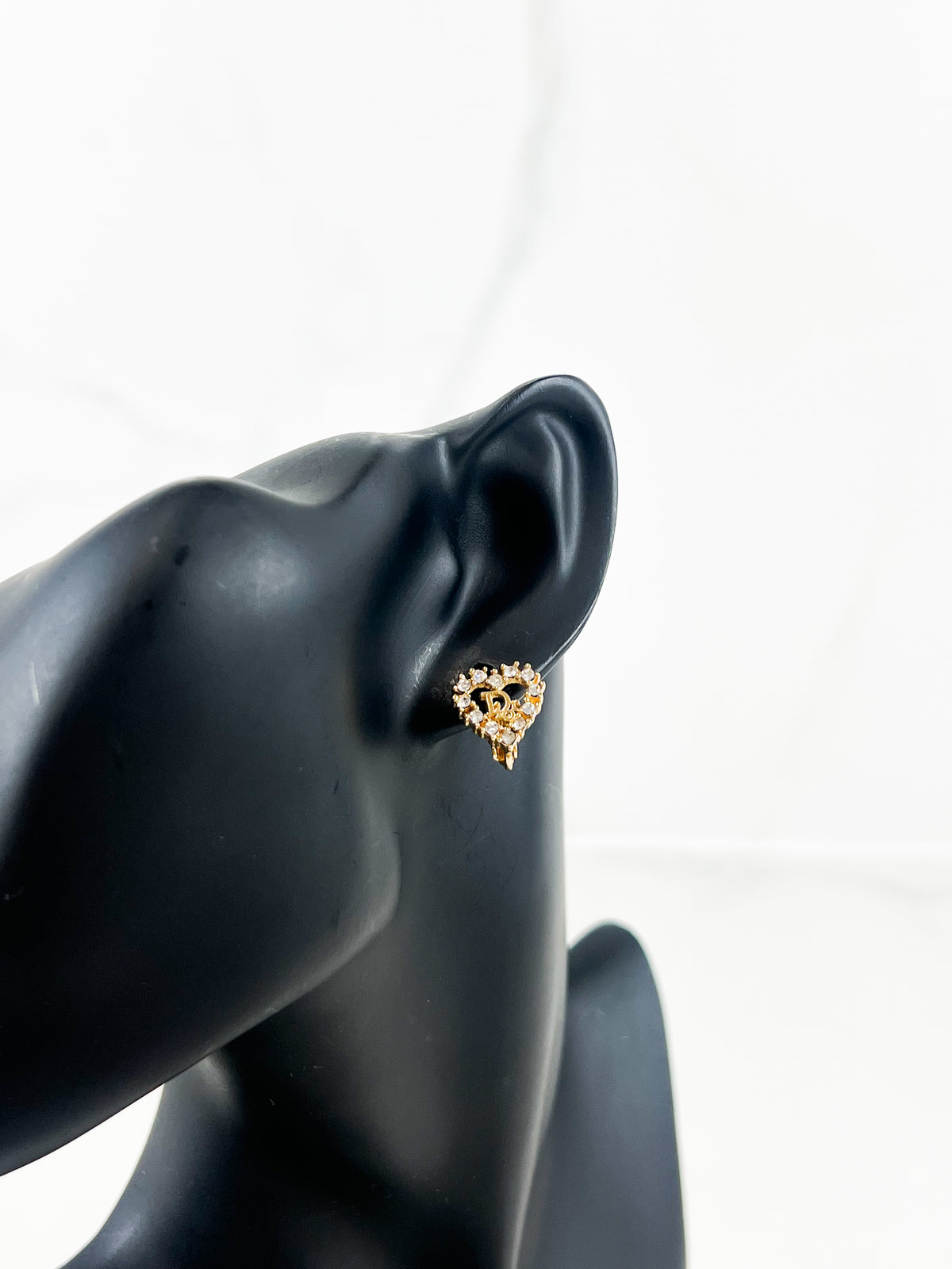 Christian Dior CD Heart Clip On Earrings