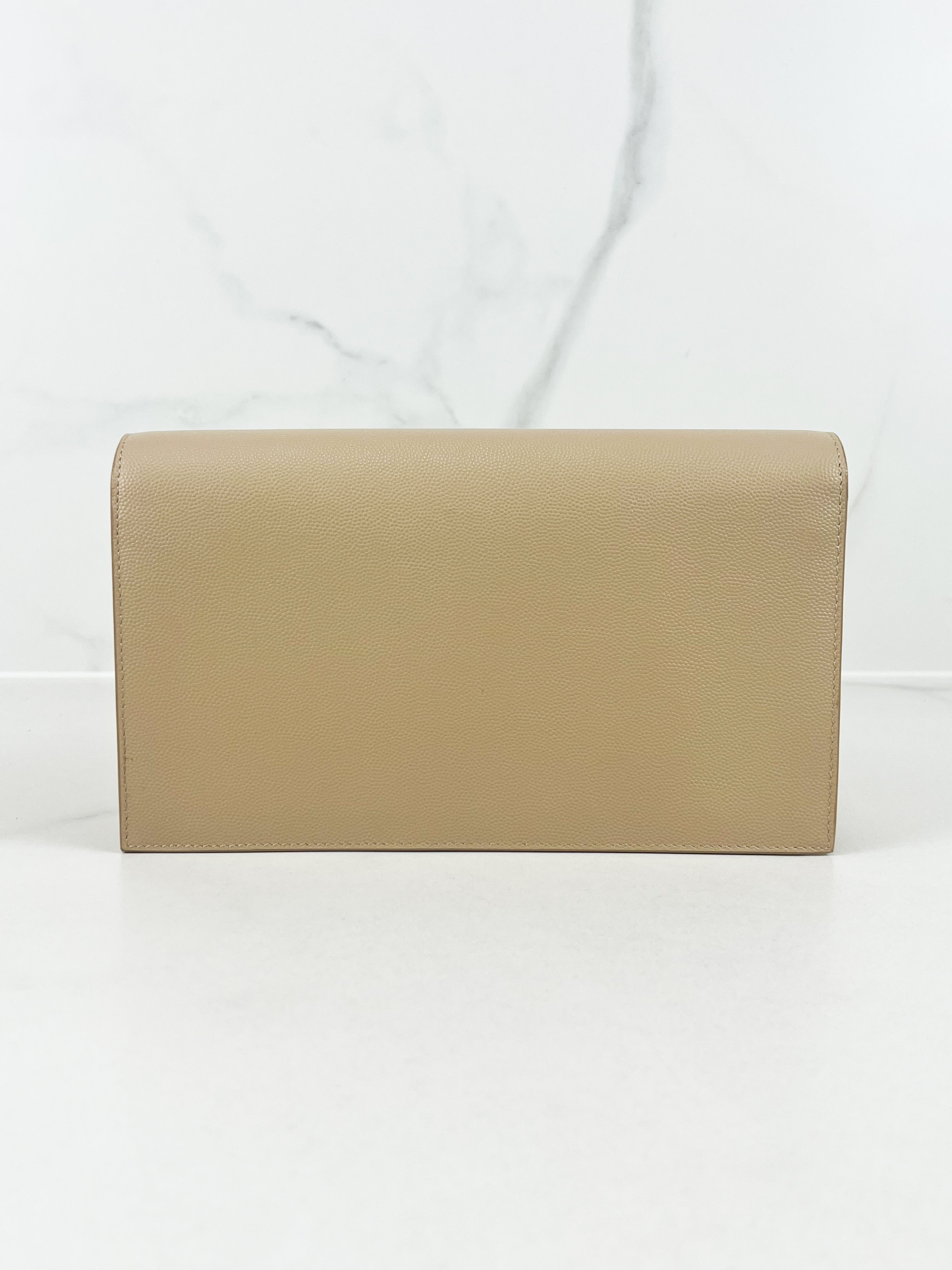 Saint Laurent Cream Clutch GHW