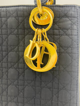 Christian Dior Vintage Black Lady Dior with Gold Hardware