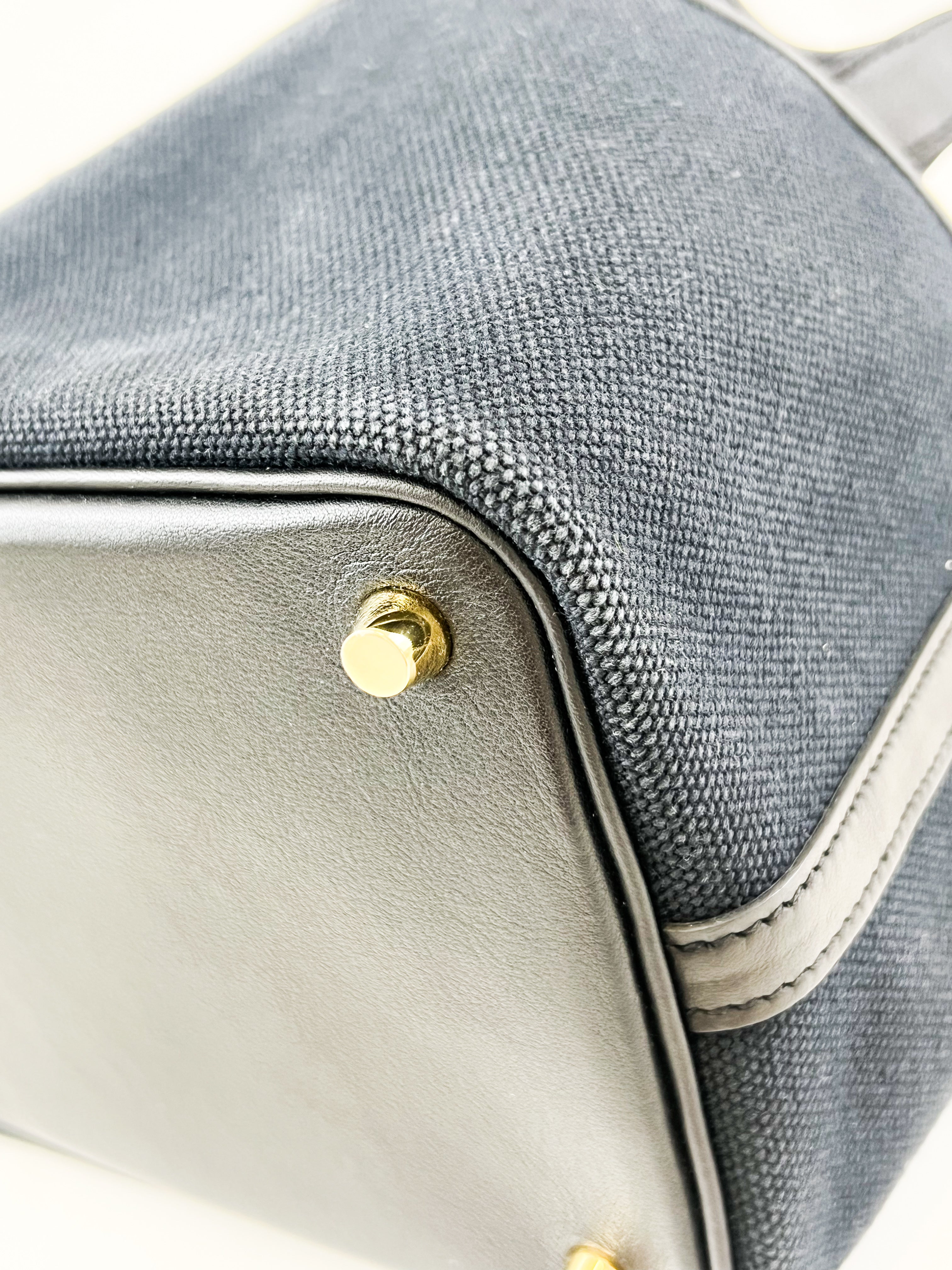 Hermes Picotin Lock 18 Pockets Bag in Black Canvas and Swift Leather