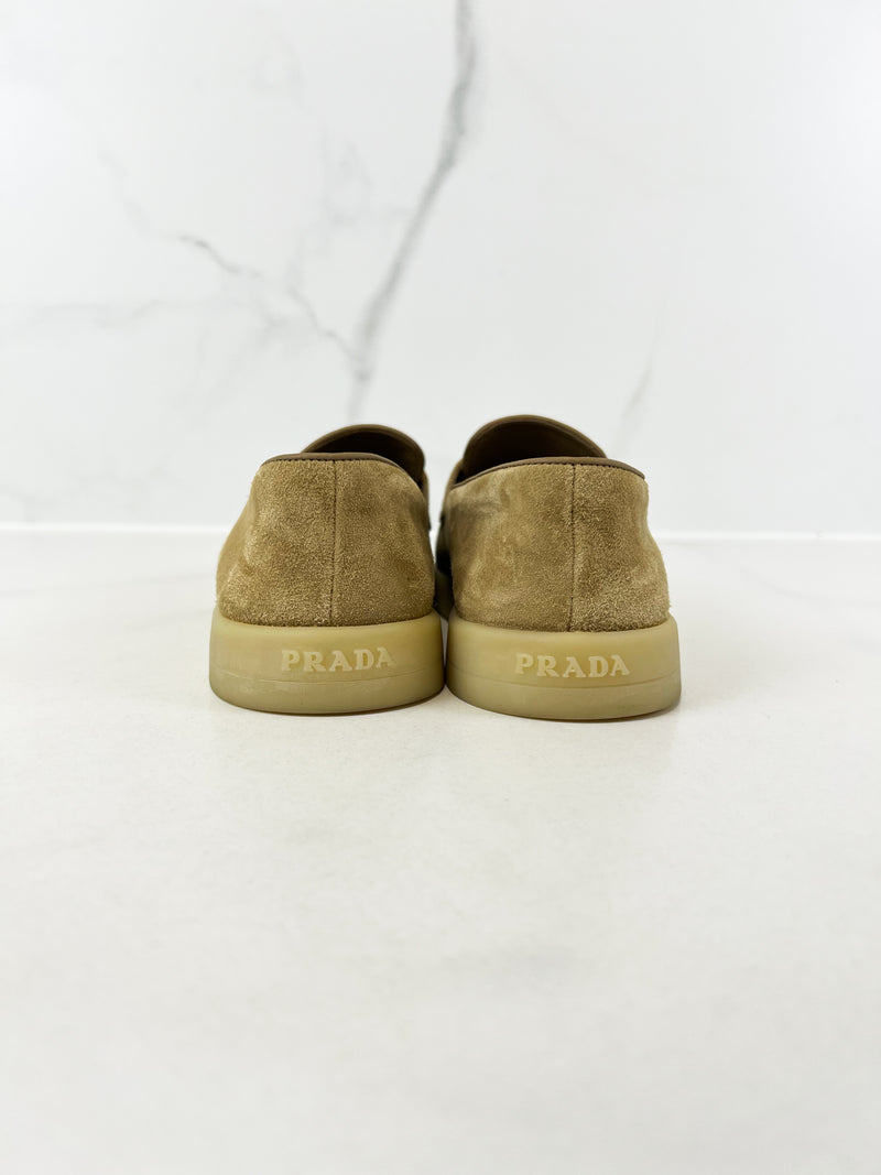 Prada Ecru Suede Loafer Size 37