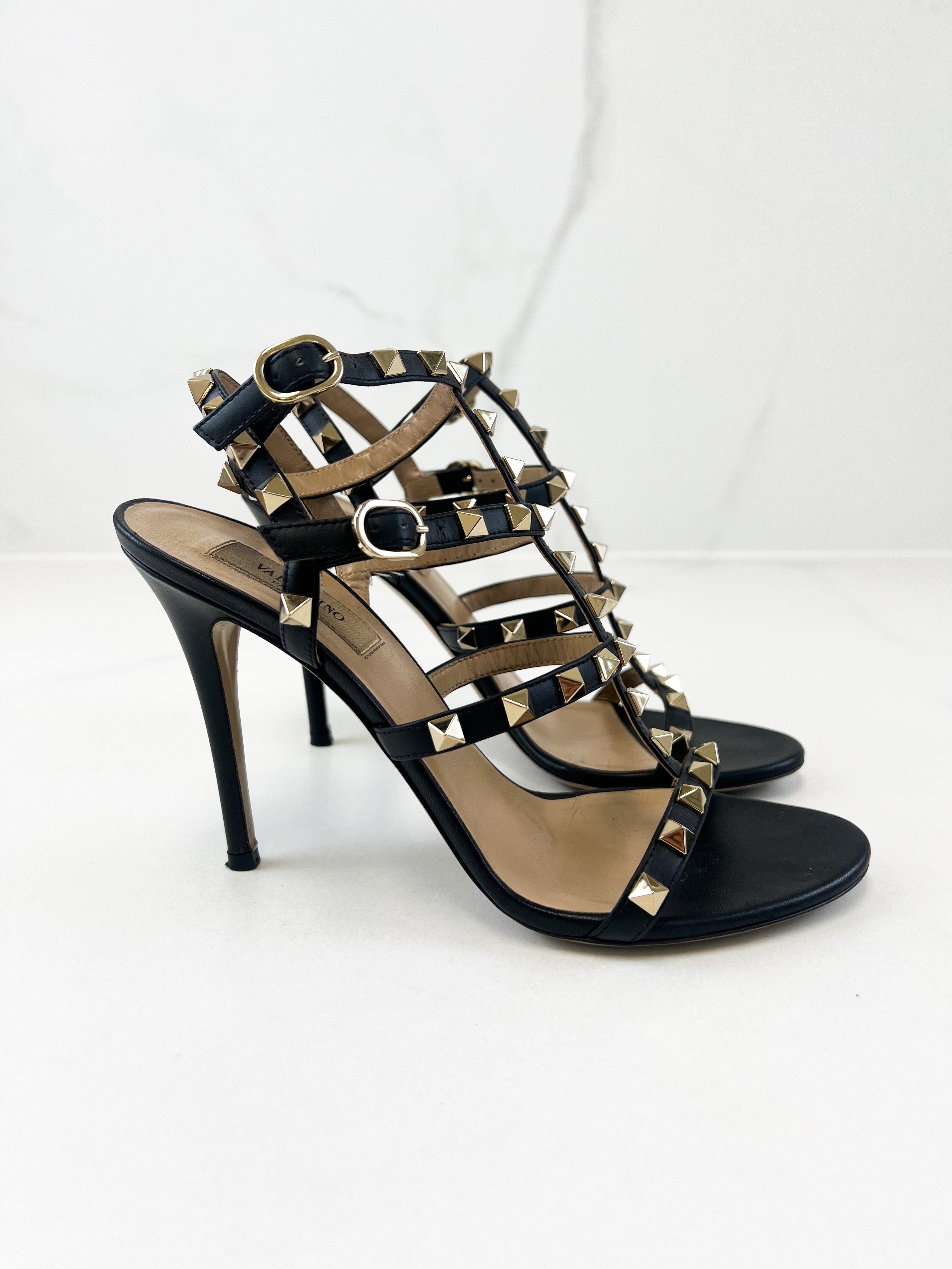 Valentino Rockstud Leather Sandals Size 37