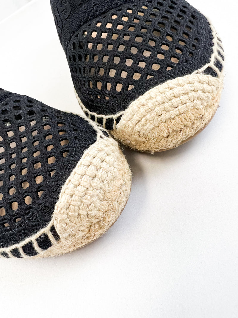 Christian Dior Black Granville Espadrille Size 37