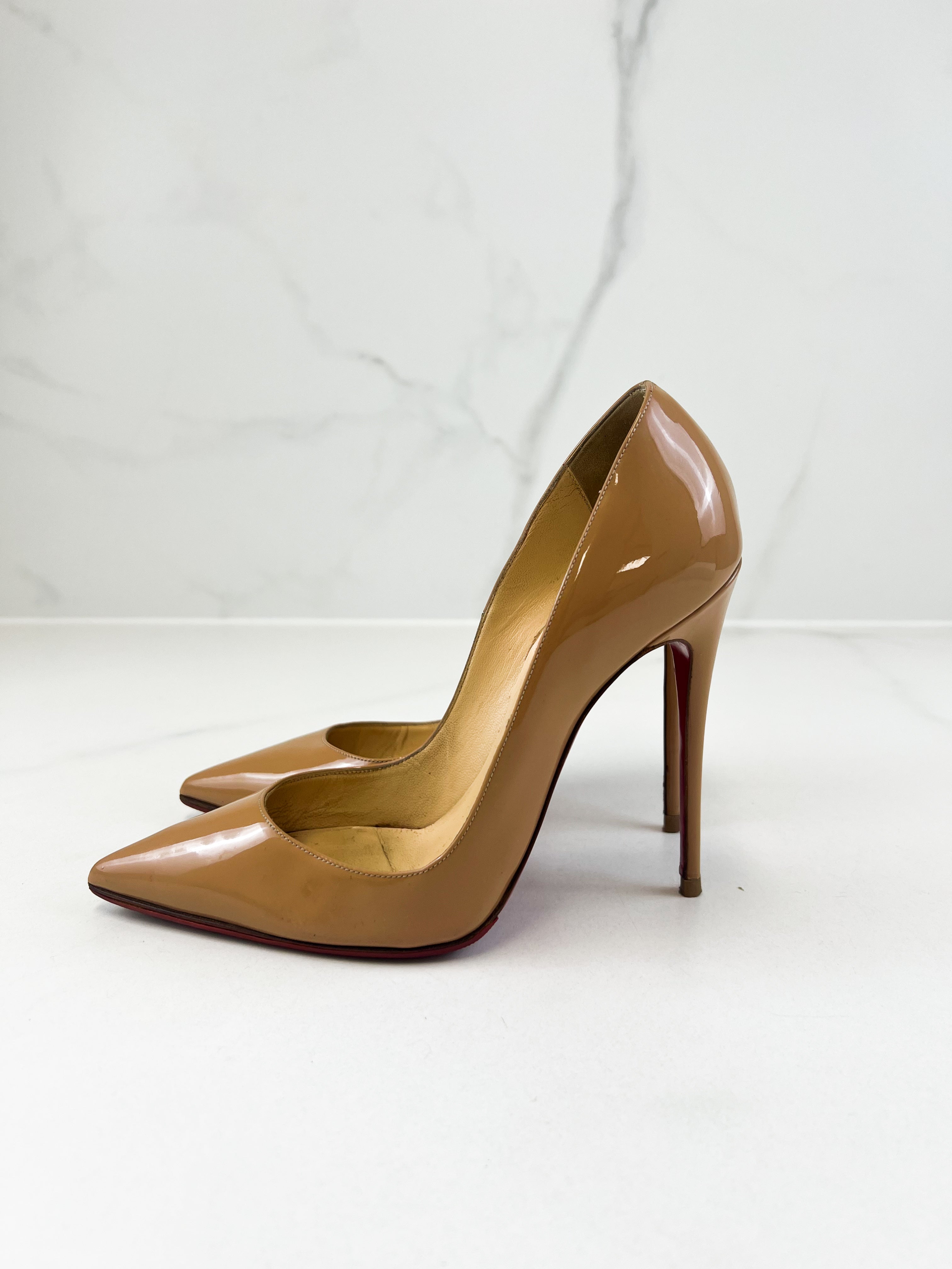 Christian Louboutin Patent Nude So Kate 120 Size 37