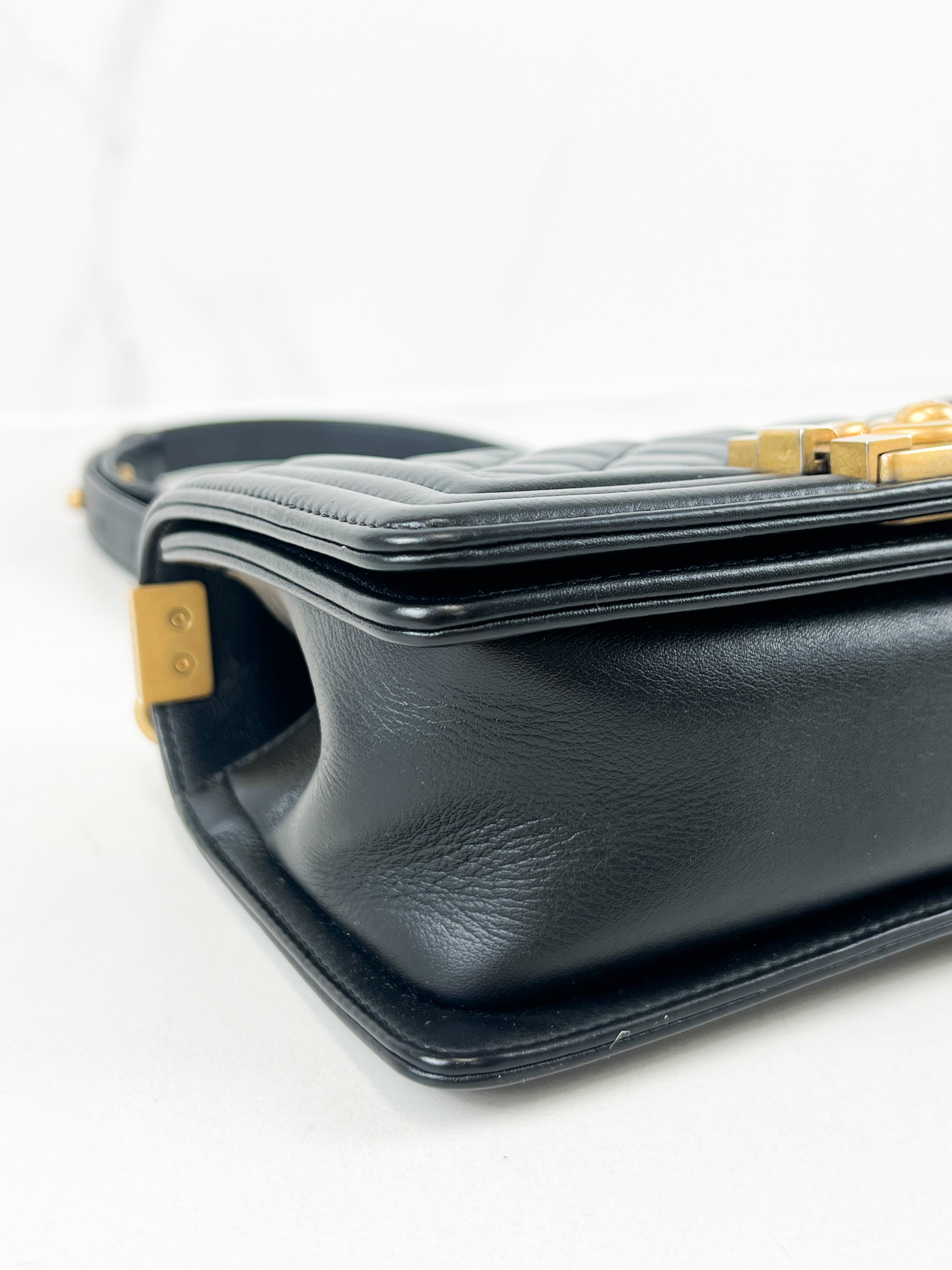 Chanel Small Quilted Calfskin Boy Bag with Gold Hardware