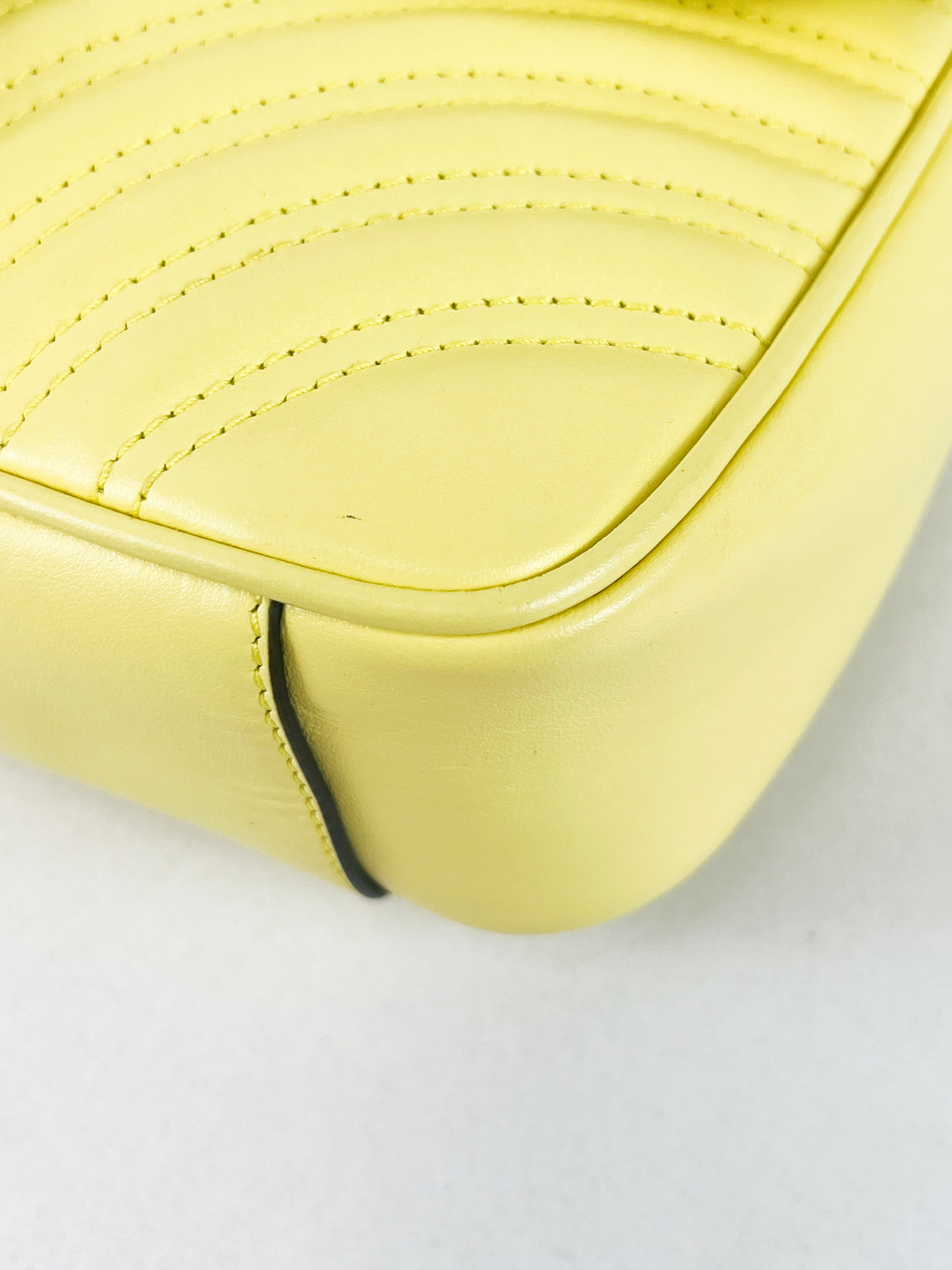 Gucci GG Marmont Matelasse Medium Yellow Flap Shoulder Bag