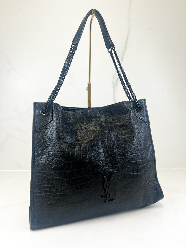Saint Laurent Niki Shopping Crinkled Vintage Leather