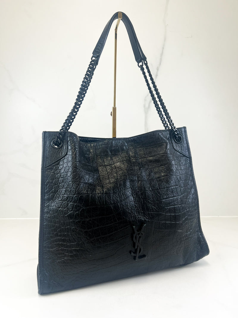 Saint Laurent Niki Shopping Crinkled Vintage Leather