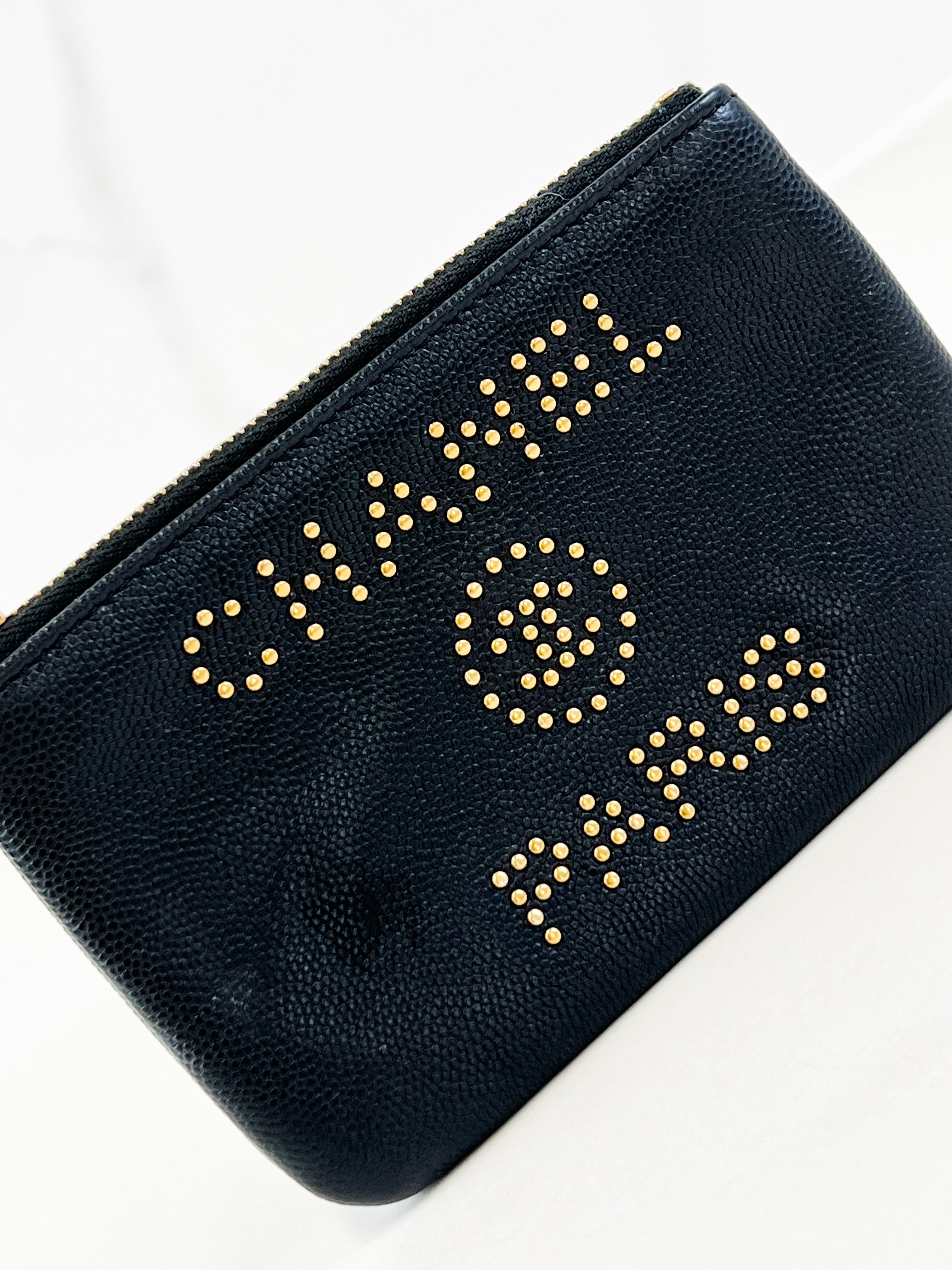 Chanel Leather Black CC Zip Coin Pouch