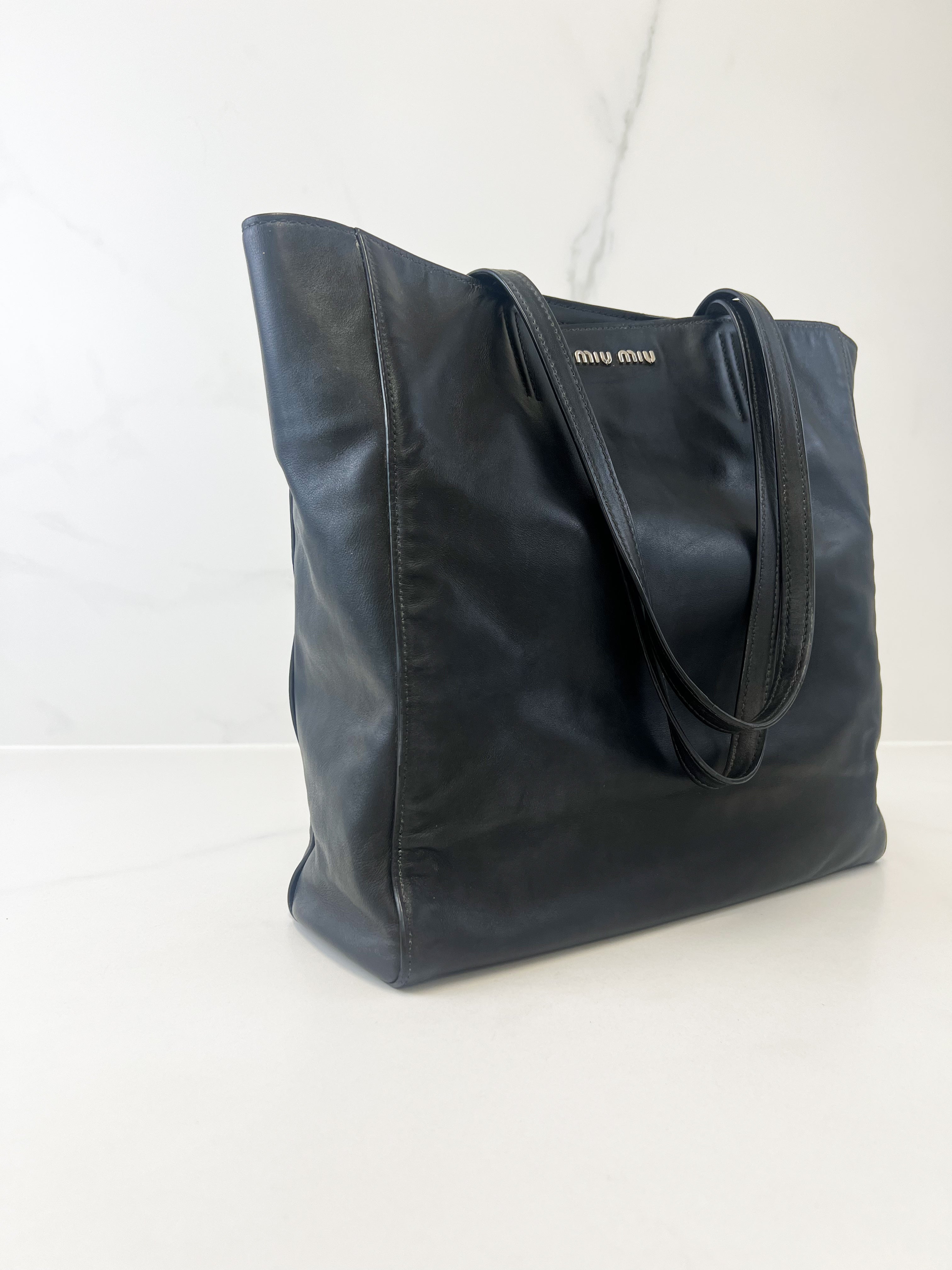 Miu Miu Leather Tote Shoulder Bag